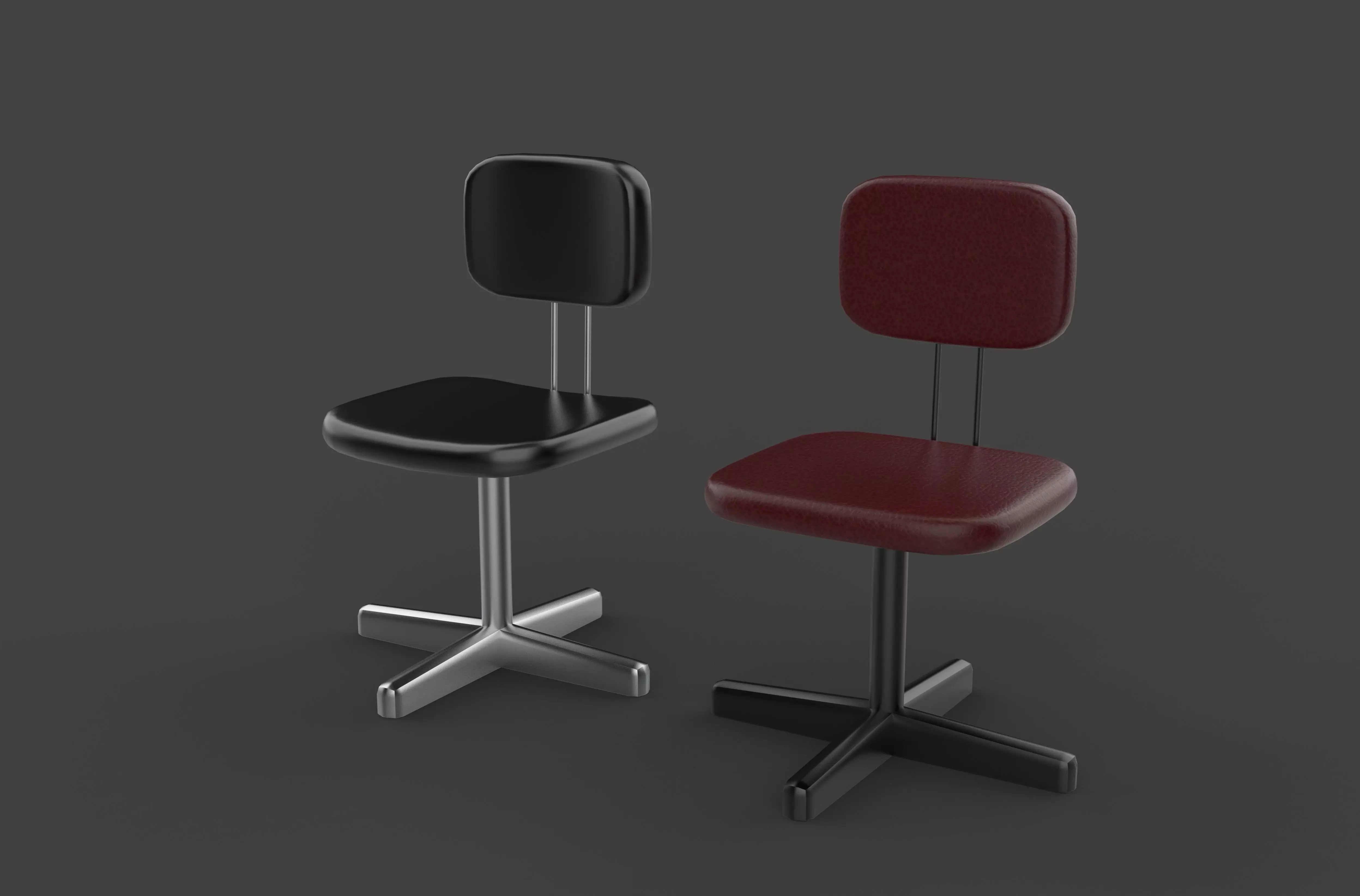 Vintage desk chair 3D model_2