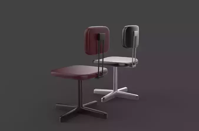Vintage desk chair 3D model 6