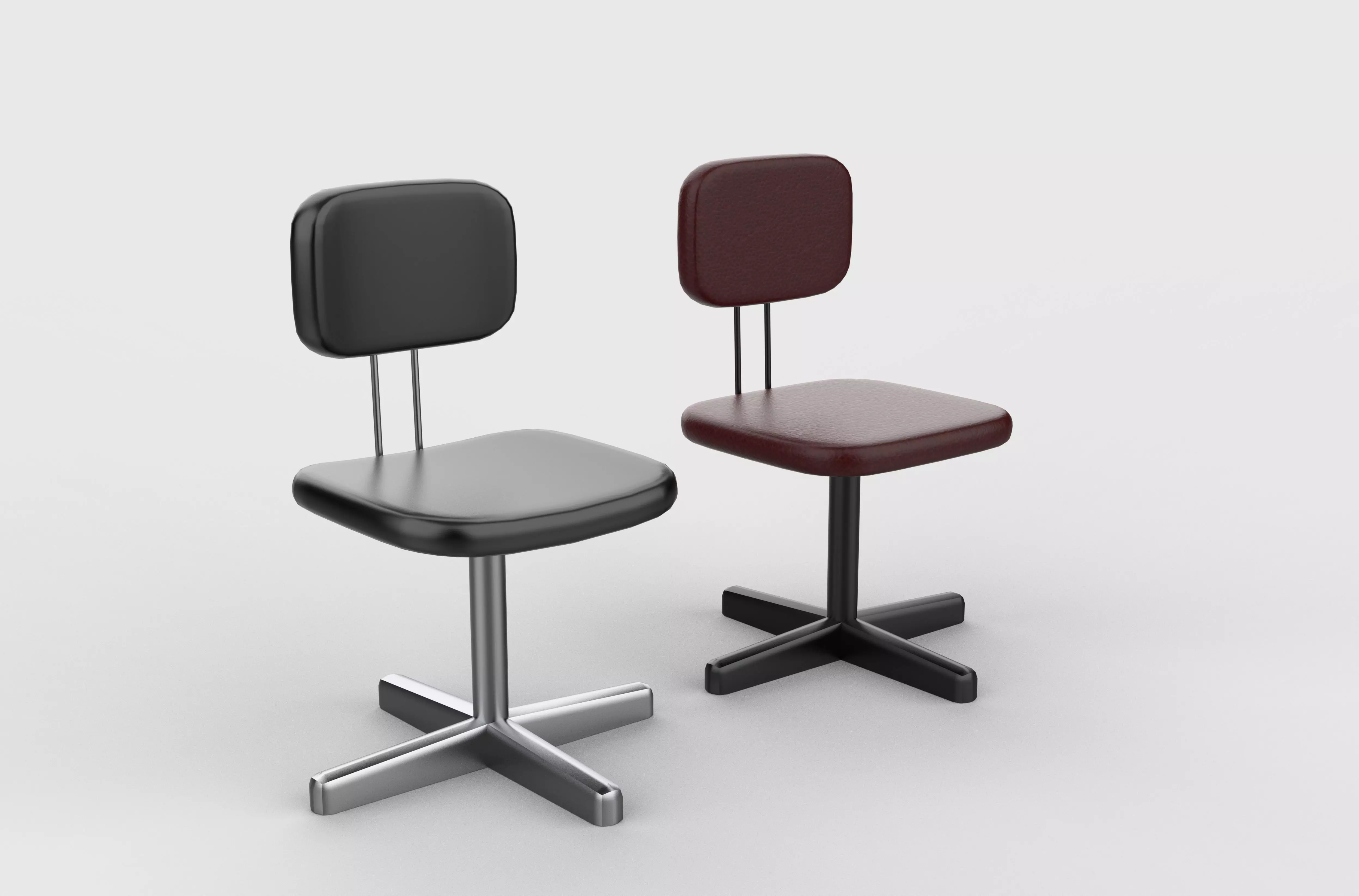 Vintage desk chair 3D model_8