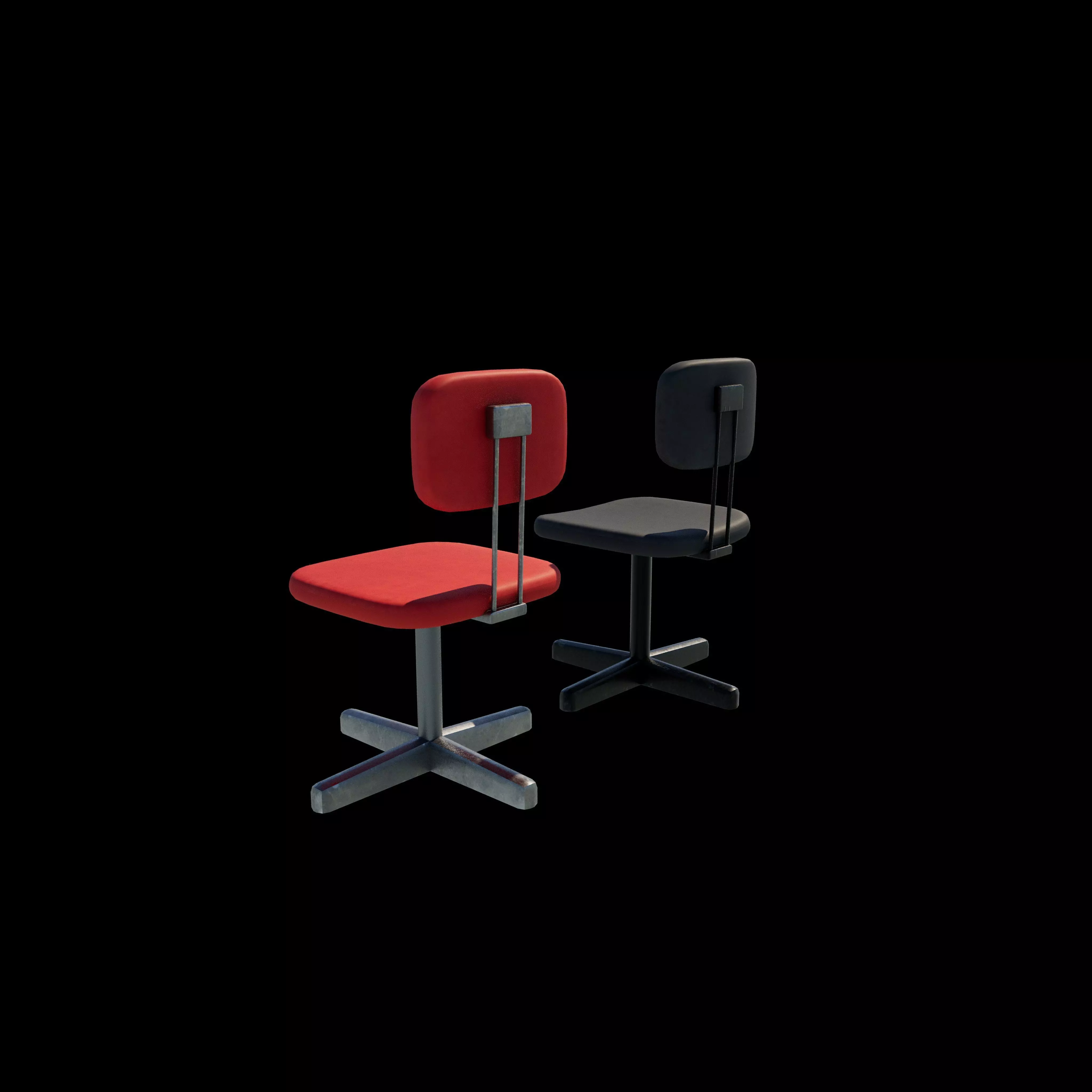 Vintage desk chair 3D model_12