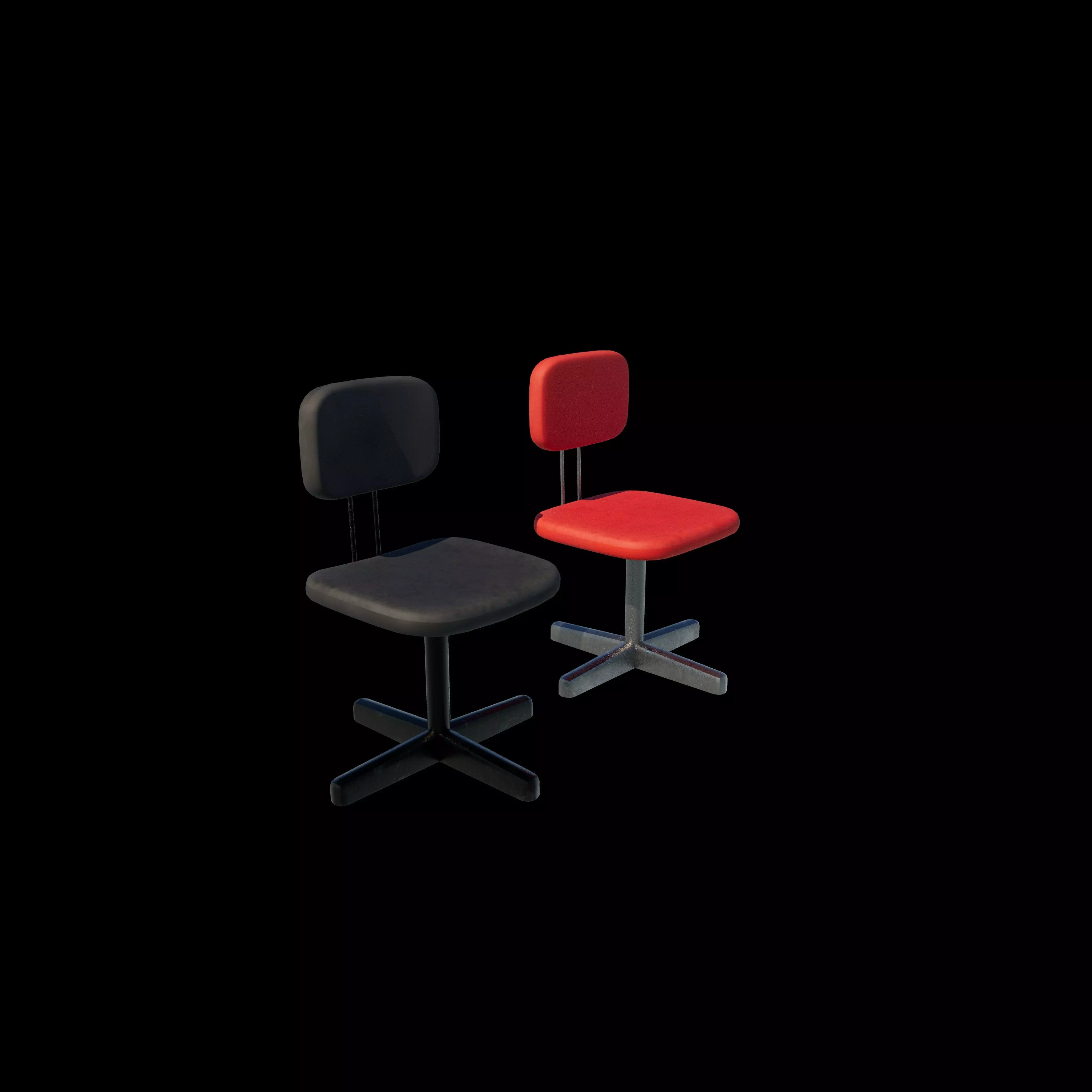 Vintage desk chair 3D model_0