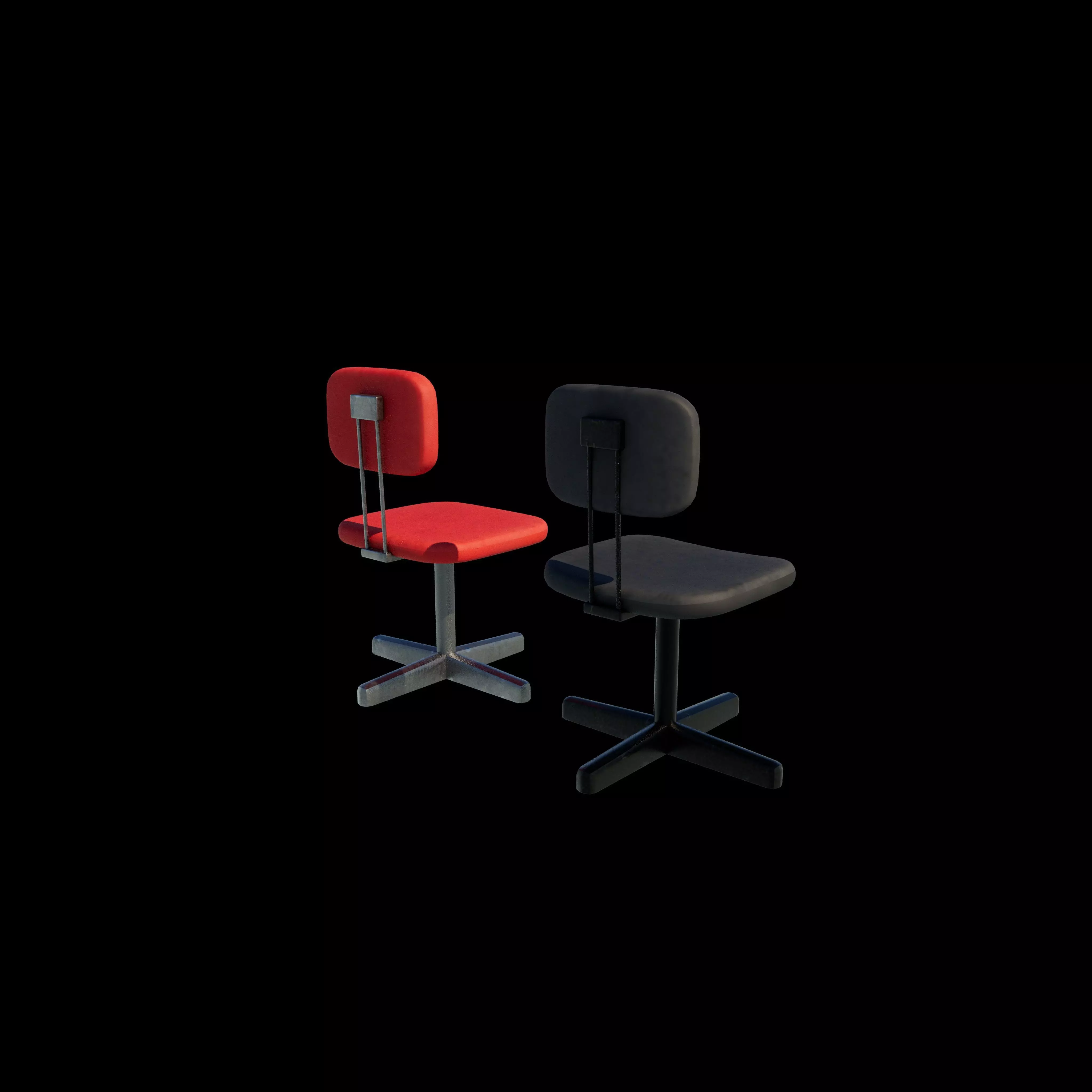 Vintage desk chair 3D model_11