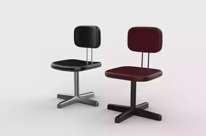 Vintage desk chair 3D model 7