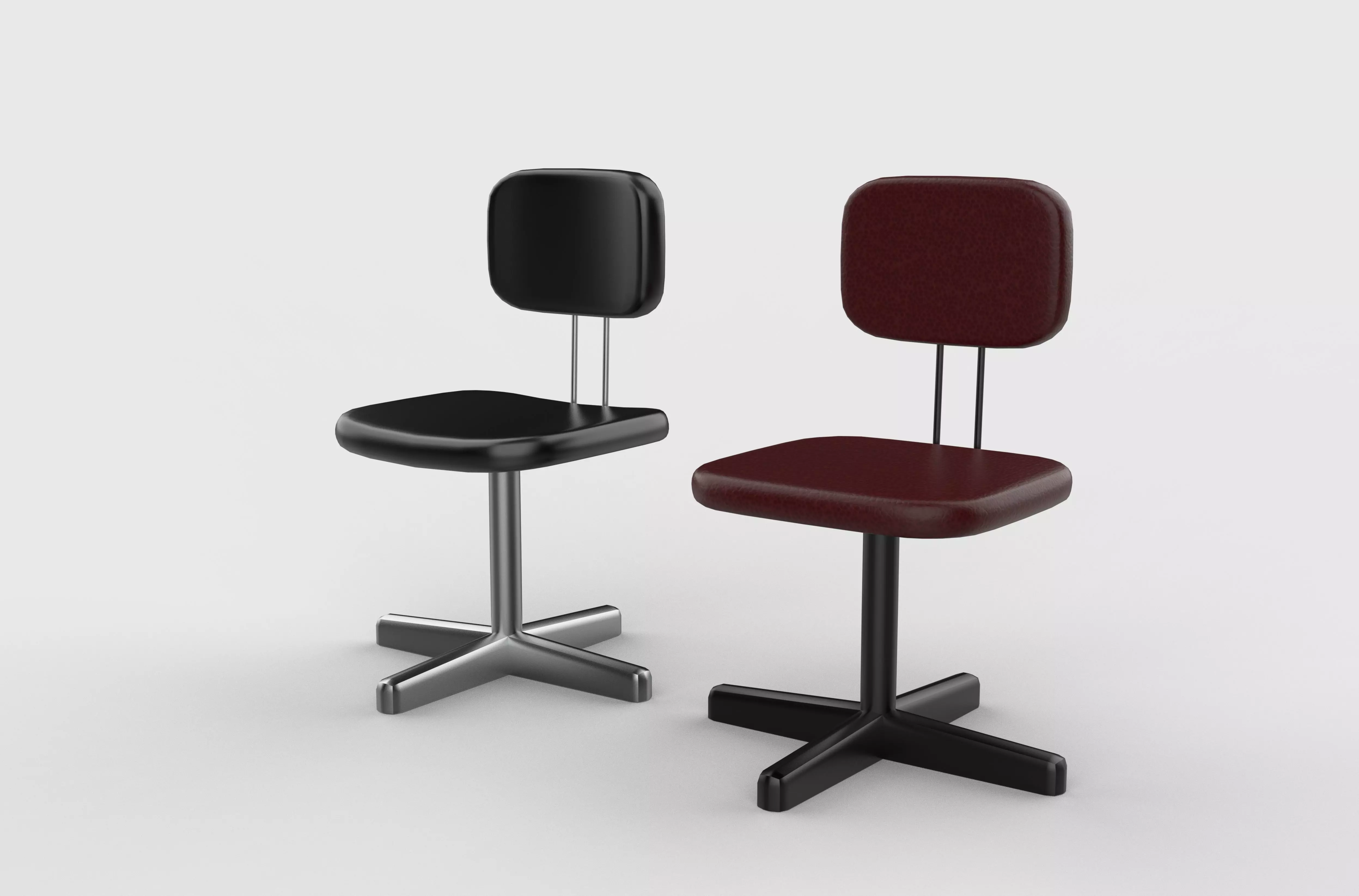 Vintage desk chair 3D model_7