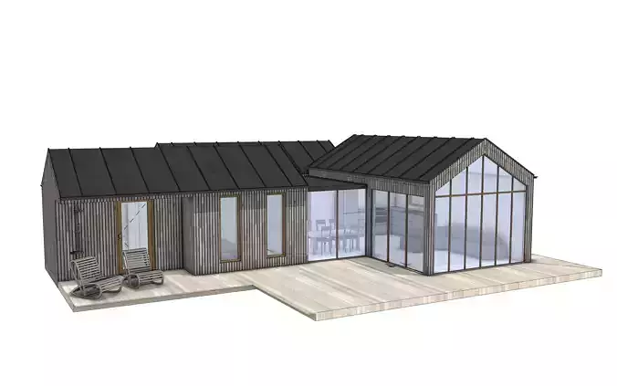 Modern Cabin 3D Model Minimal tiny House IFC SKP OBJ FBX GLB 3D model Modern Cabin 3D Model Minimal tiny House IFC SKP OBJ FBX GLB 3D model