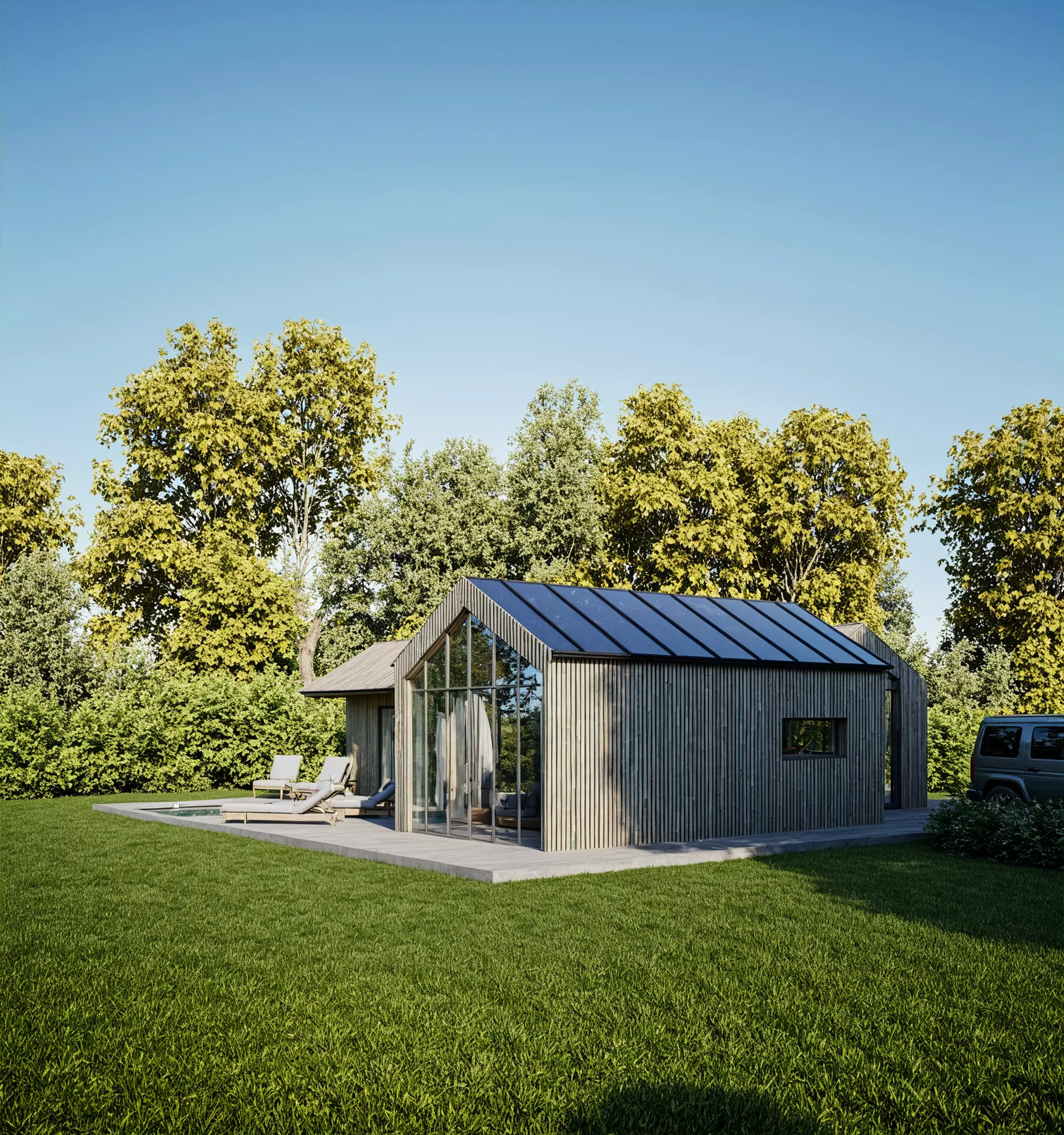 Modern Cabin 3D Model Minimal tiny House IFC SKP OBJ FBX GLB 3D model_6