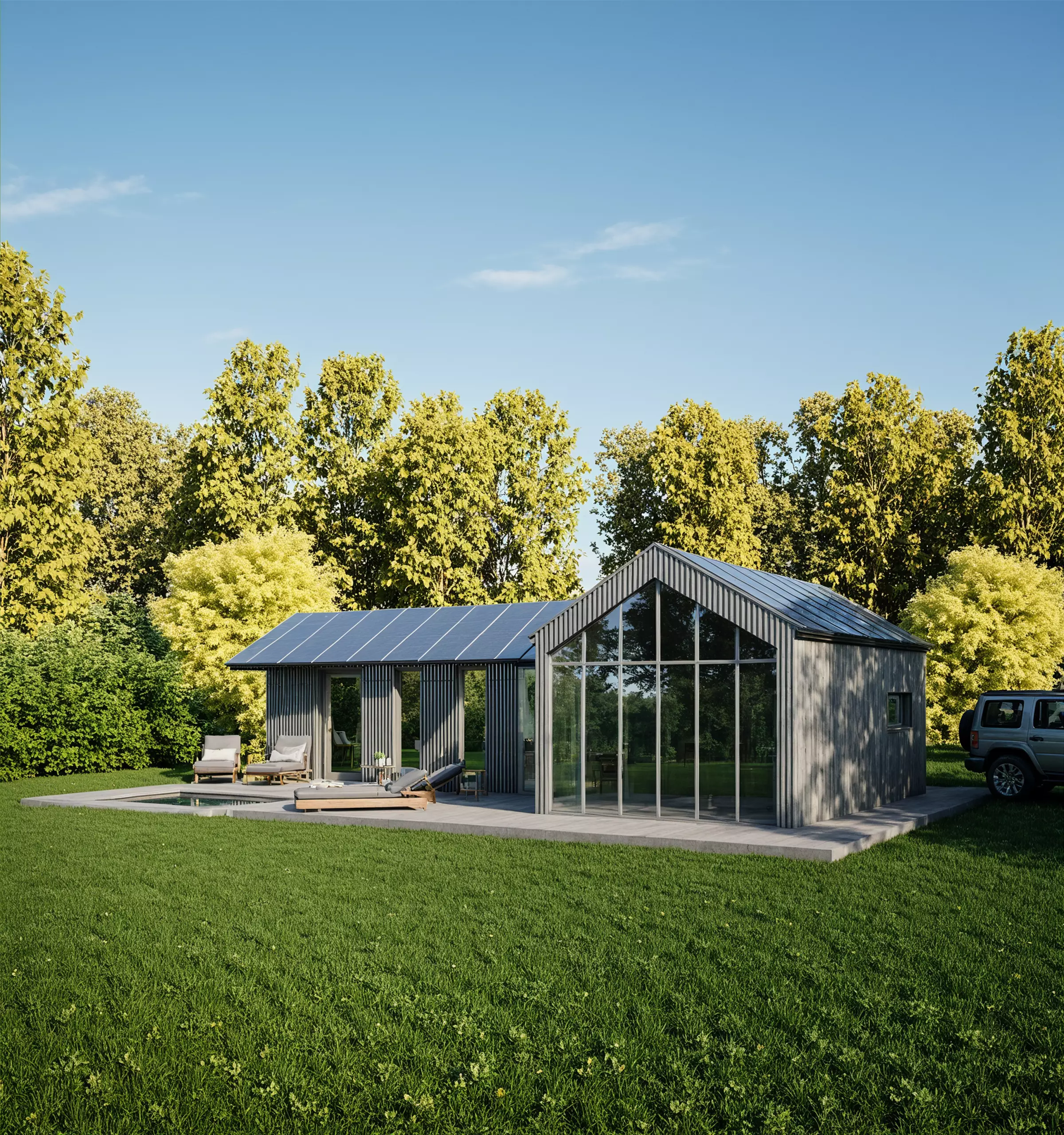 Modern Cabin 3D Model Minimal tiny House IFC SKP OBJ FBX GLB 3D model_4