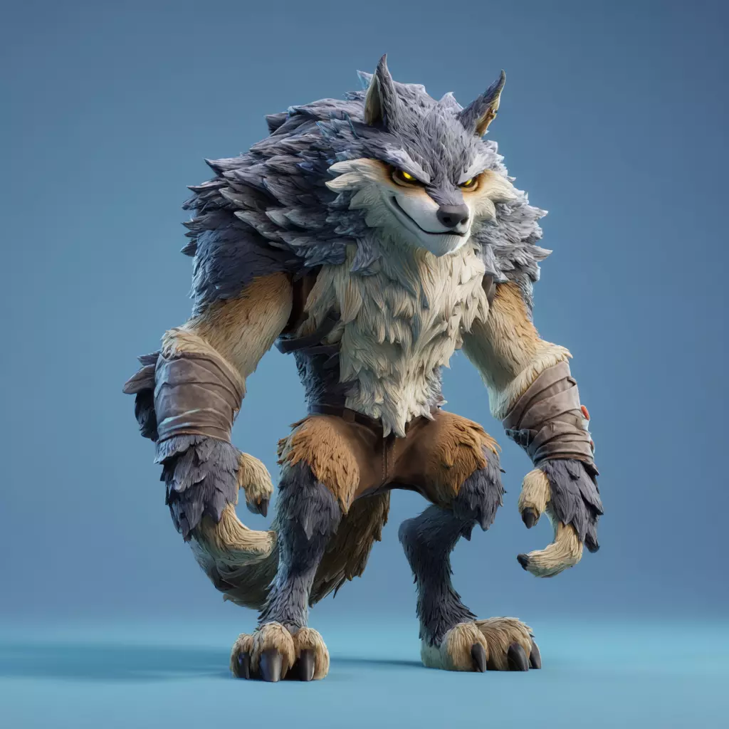 Stylized Wolves 3D model_3