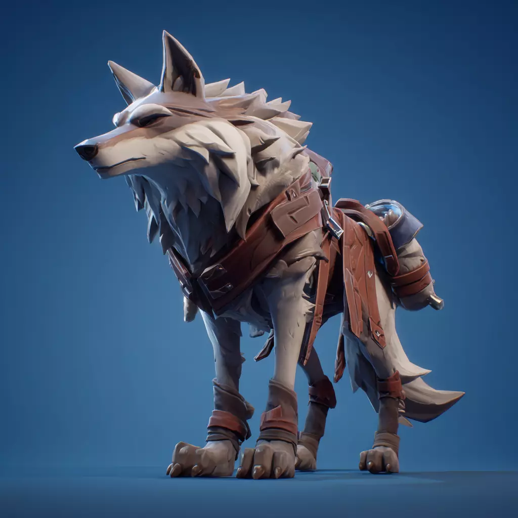 Stylized Wolves 3D model_2