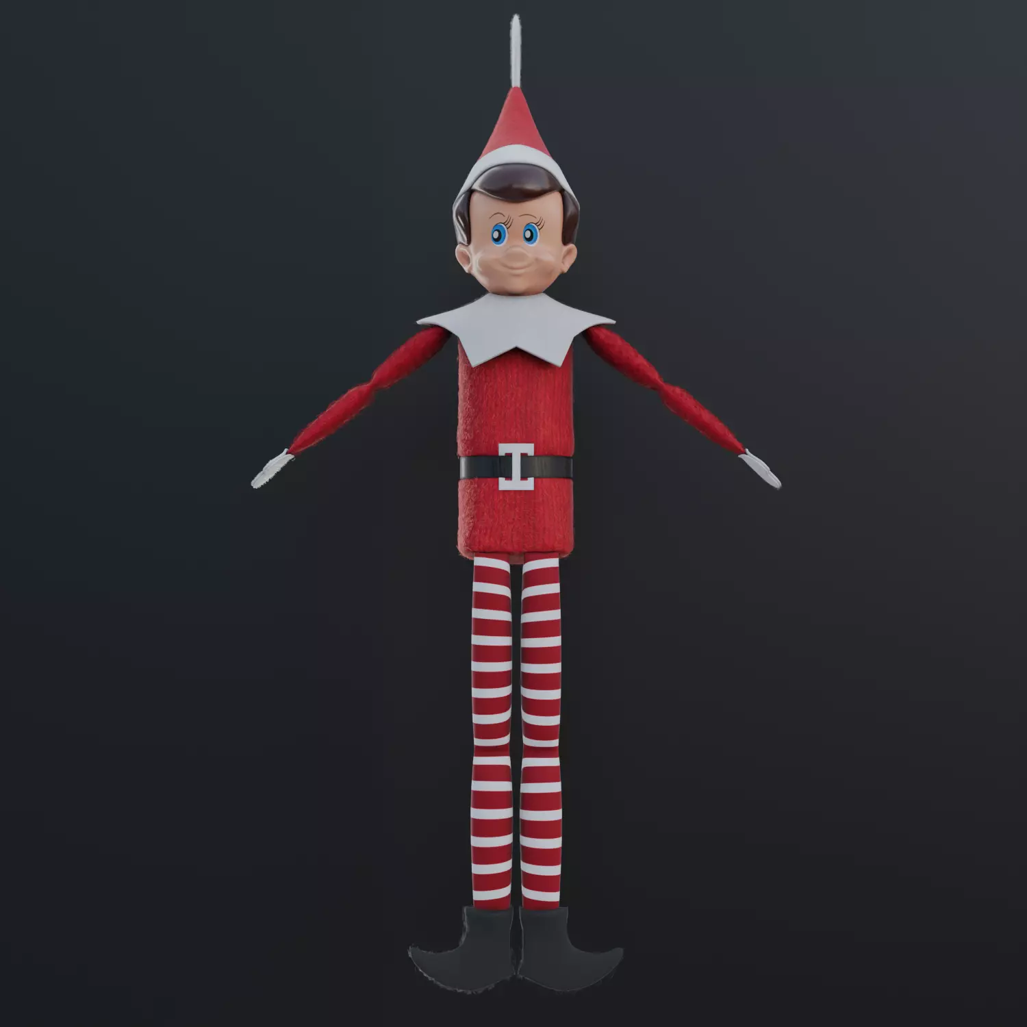 Elf on the shelf Low-poly 3D model_0