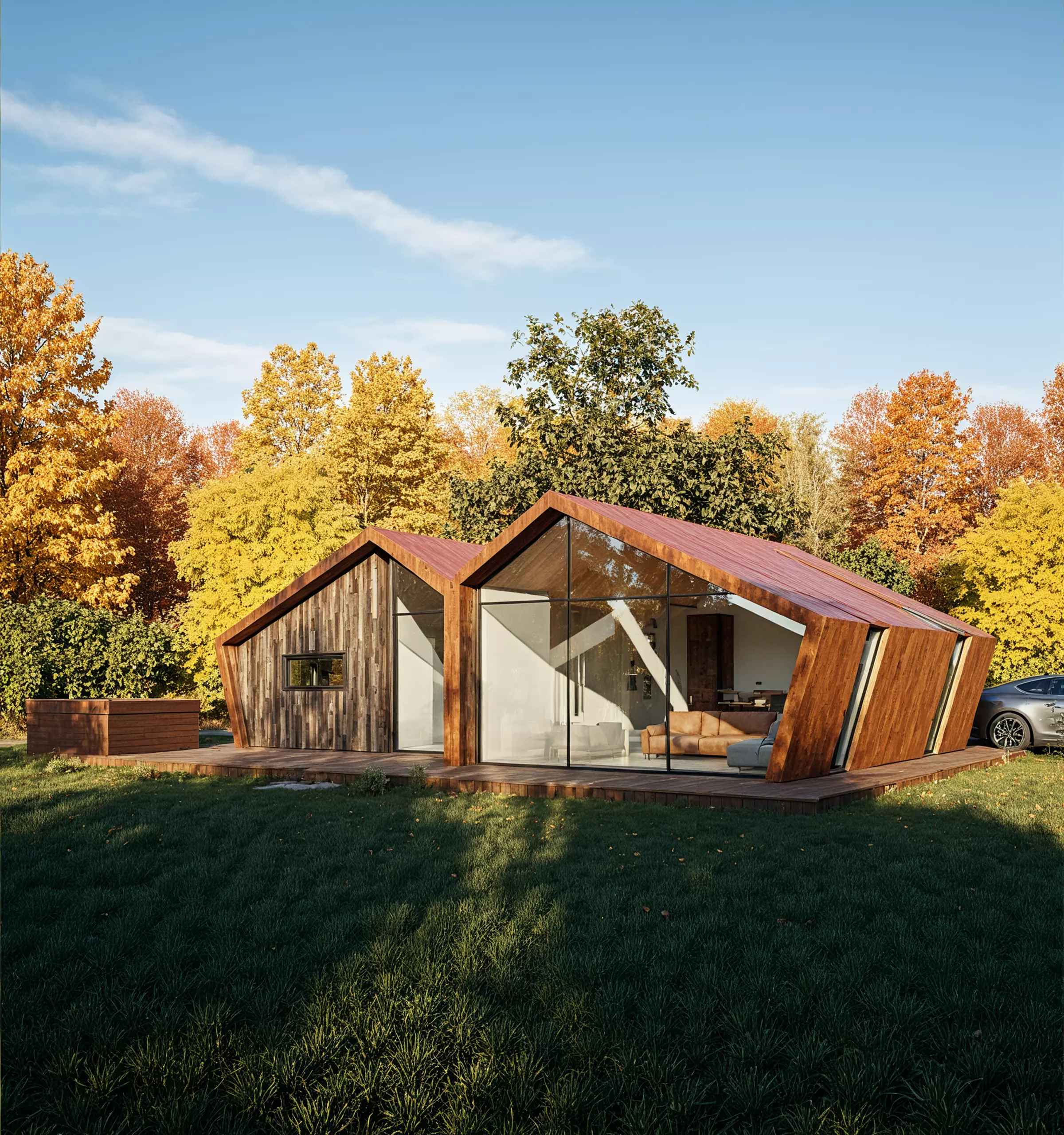 Tiny House 3D Model Modern Architecture IFC SKP OBJ FBX GLB 3D model_1