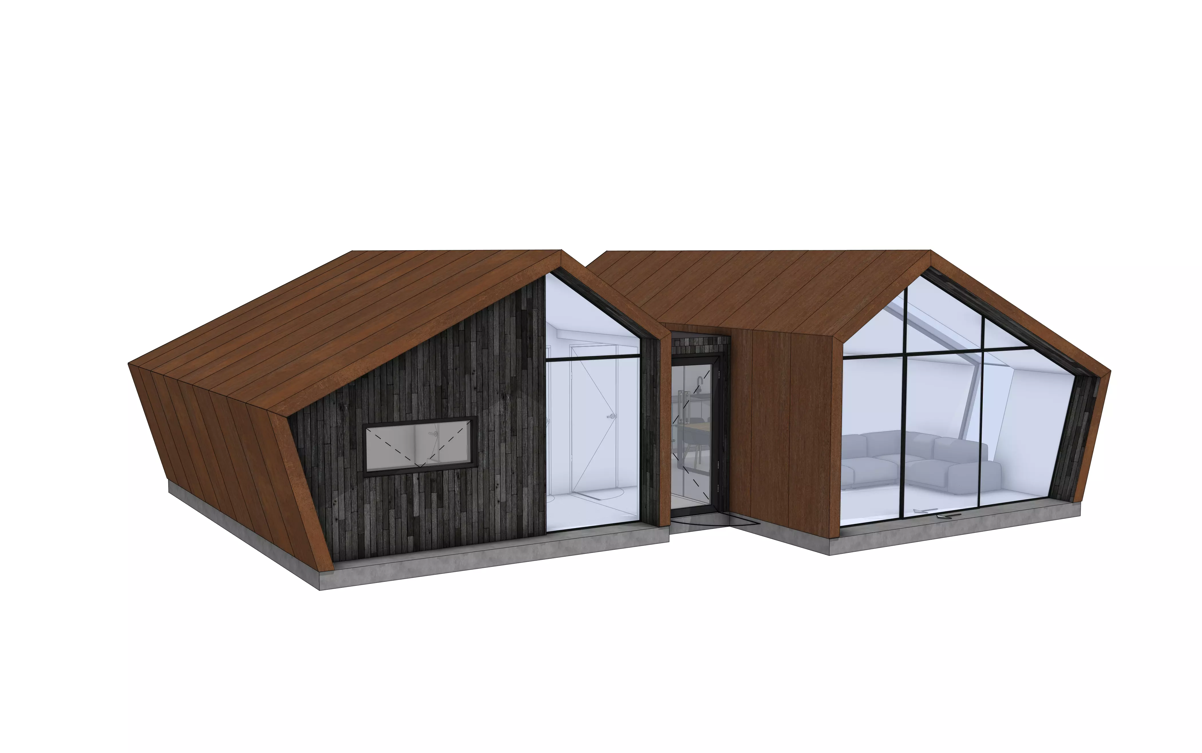 Tiny House 3D Model Modern Architecture IFC SKP OBJ FBX GLB 3D model_0