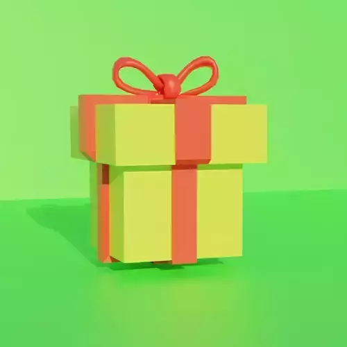 Decorative 3D Gift Box for Games and Animation