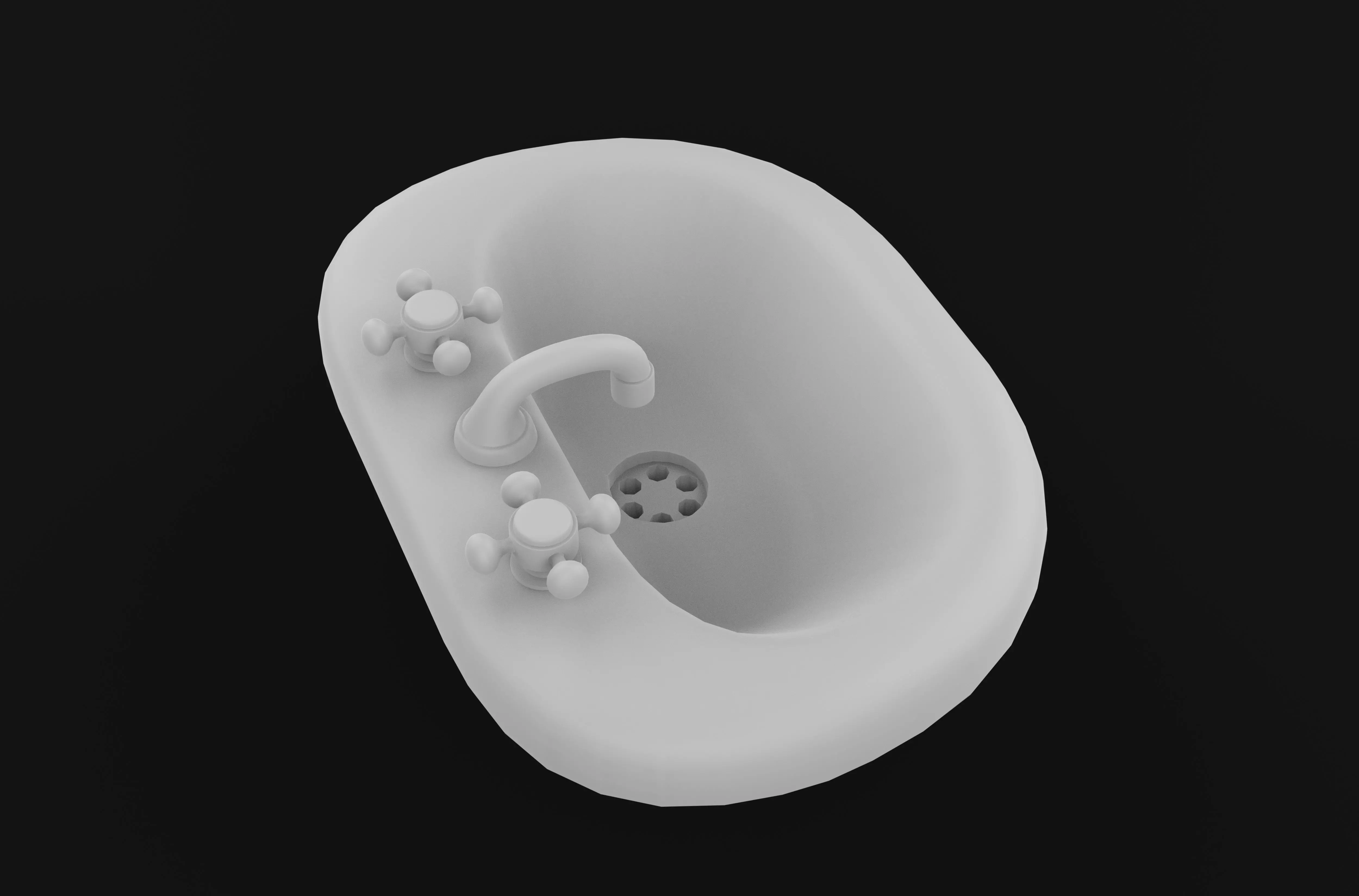 Retro washing sink 3D model_10