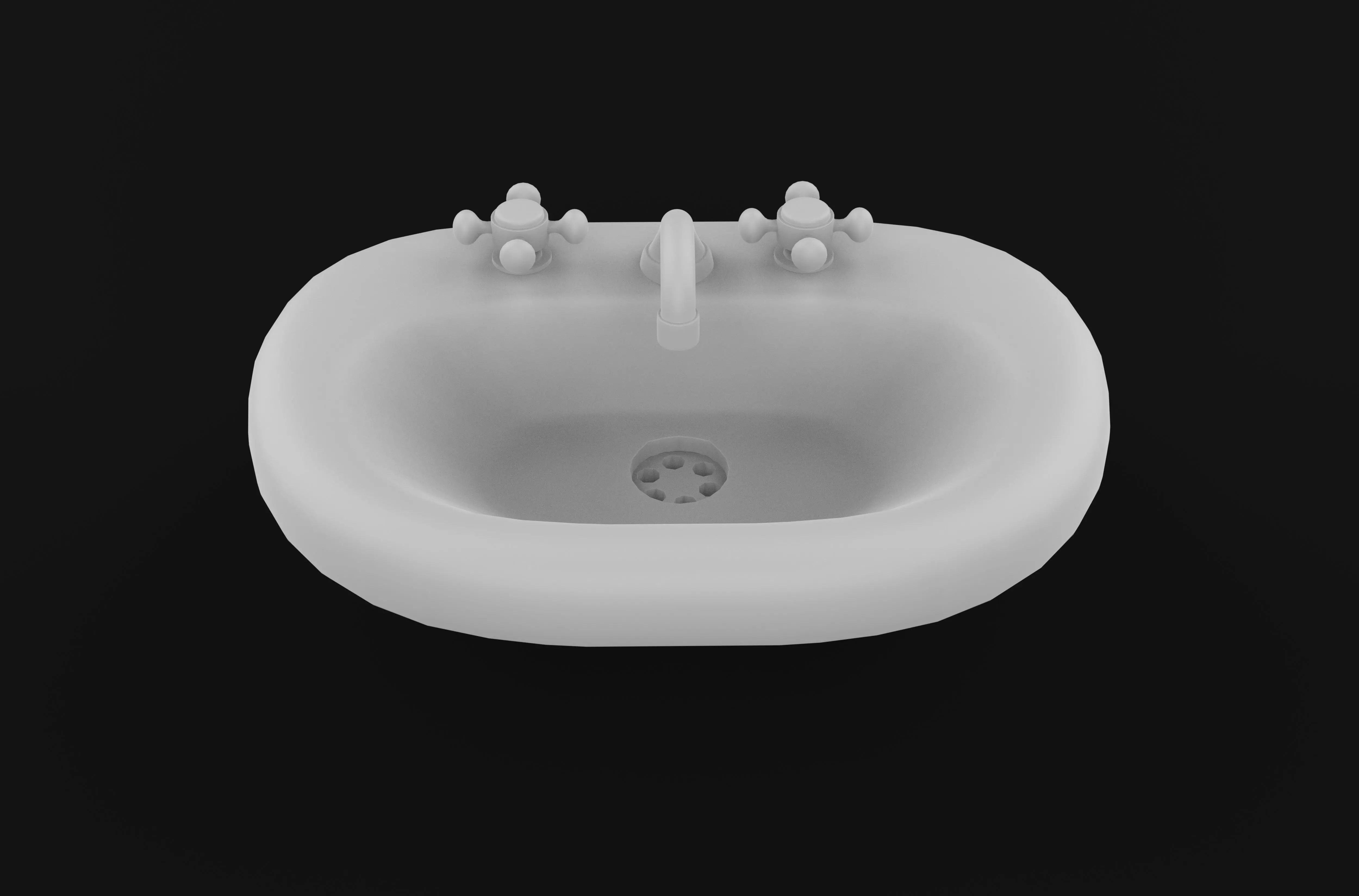 Retro washing sink 3D model_9