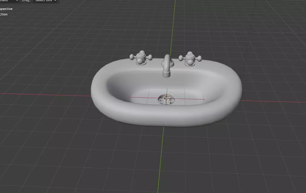 Retro washing sink 3D model_16