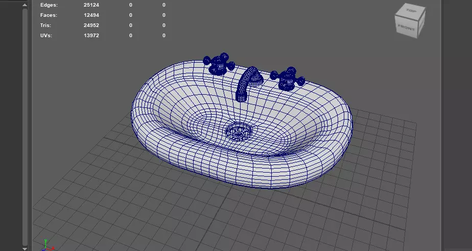 Retro washing sink 3D model_14