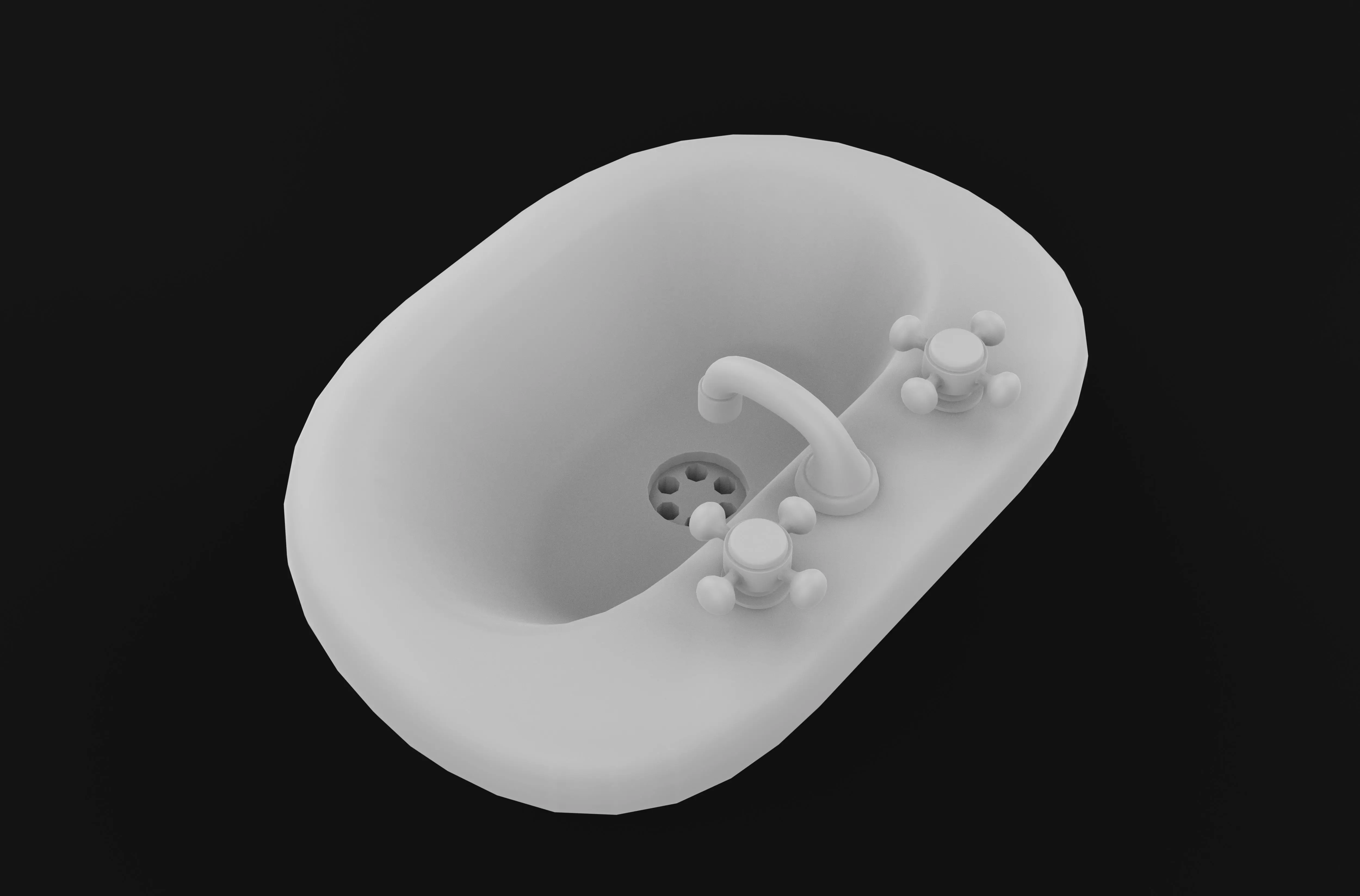 Retro washing sink 3D model_12