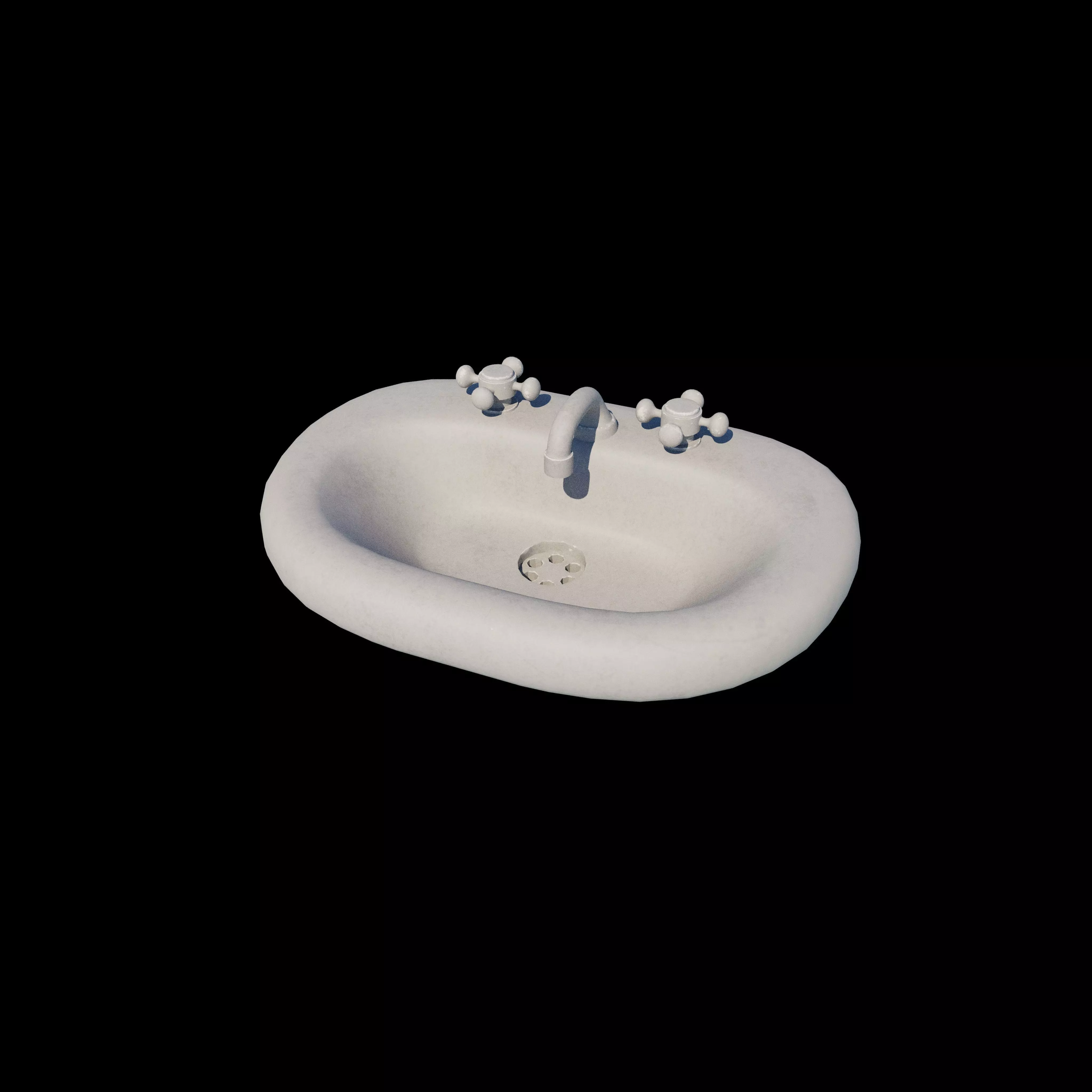 Retro washing sink 3D model_0