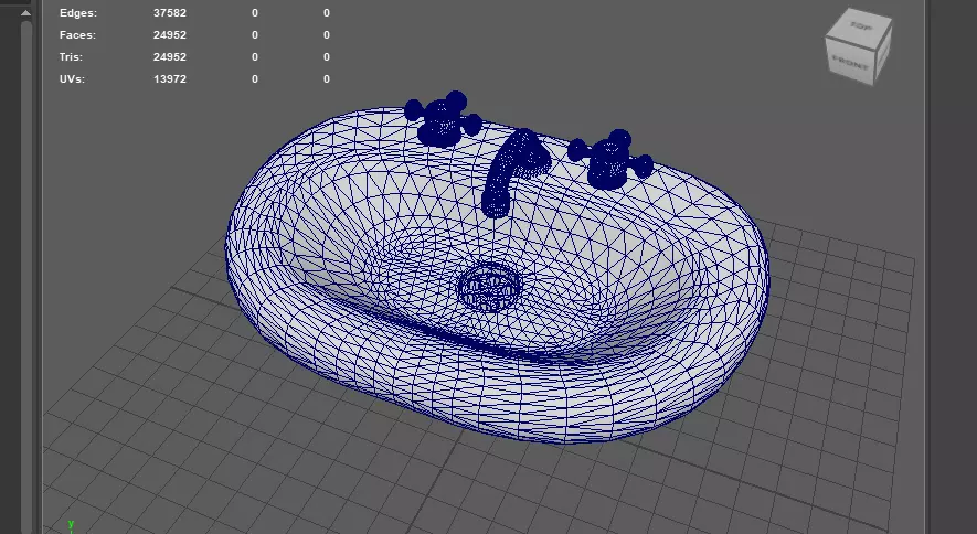 Retro washing sink 3D model_15