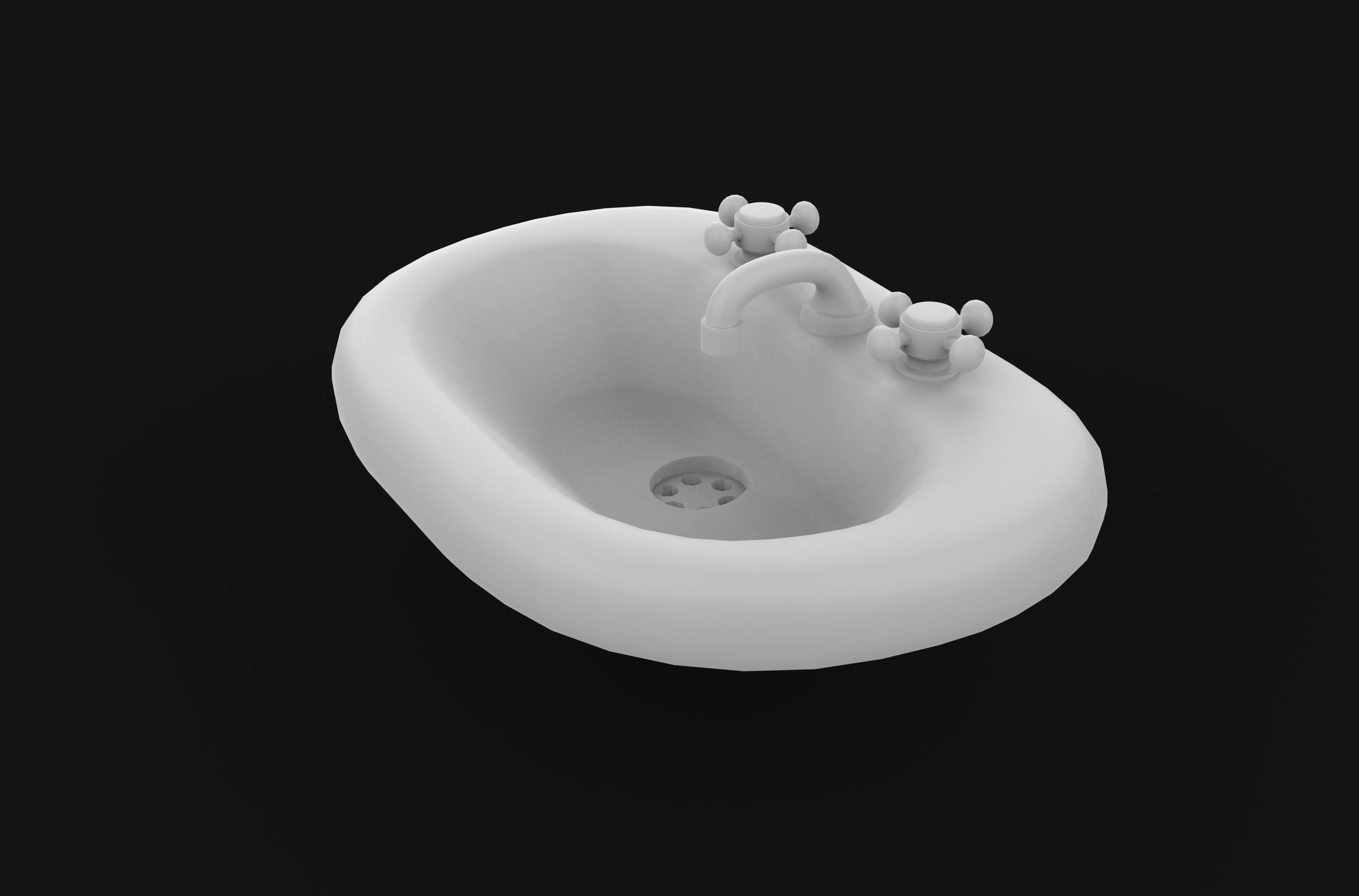 Retro washing sink 3D model_6