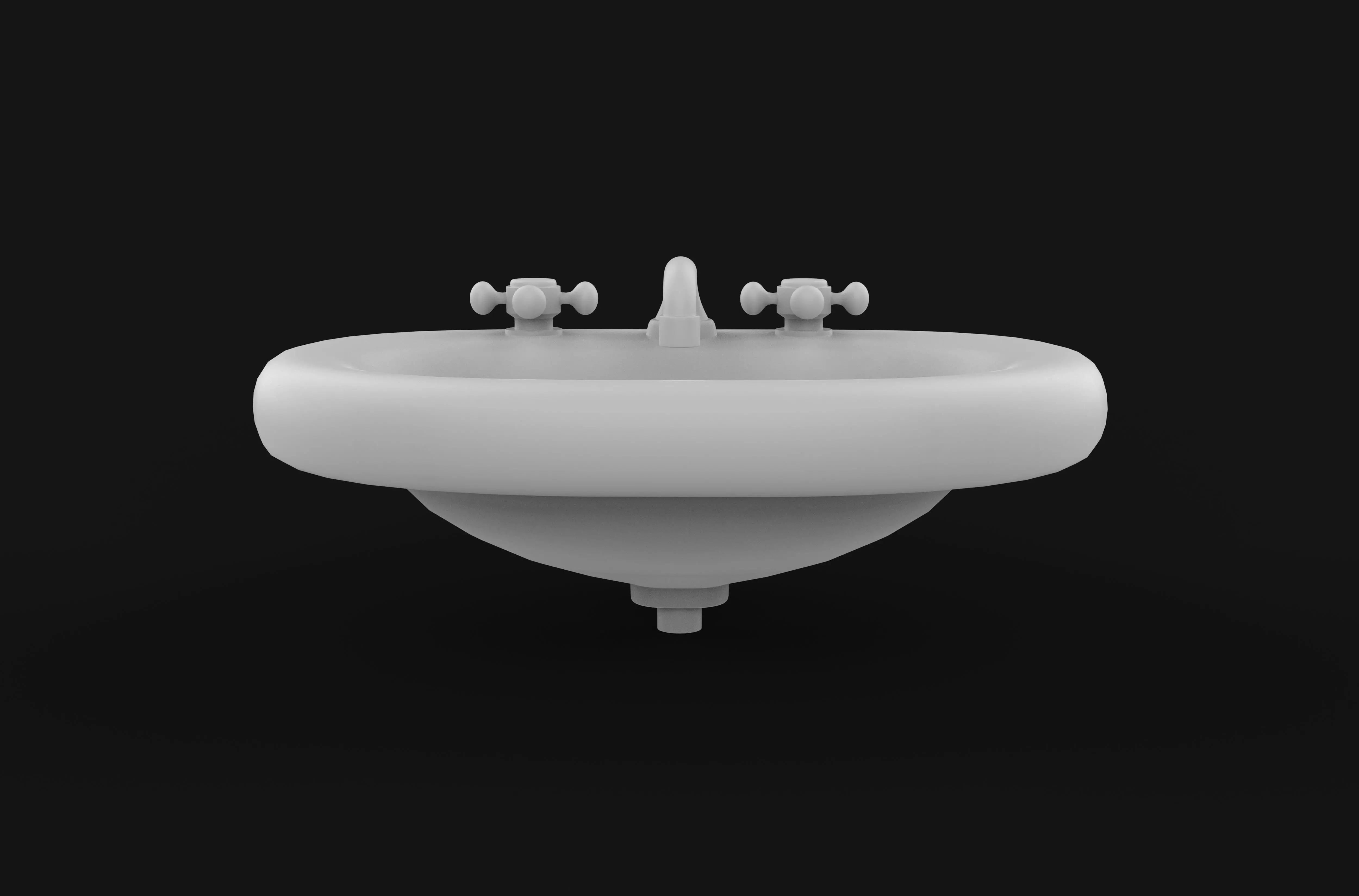 Retro washing sink 3D model_7