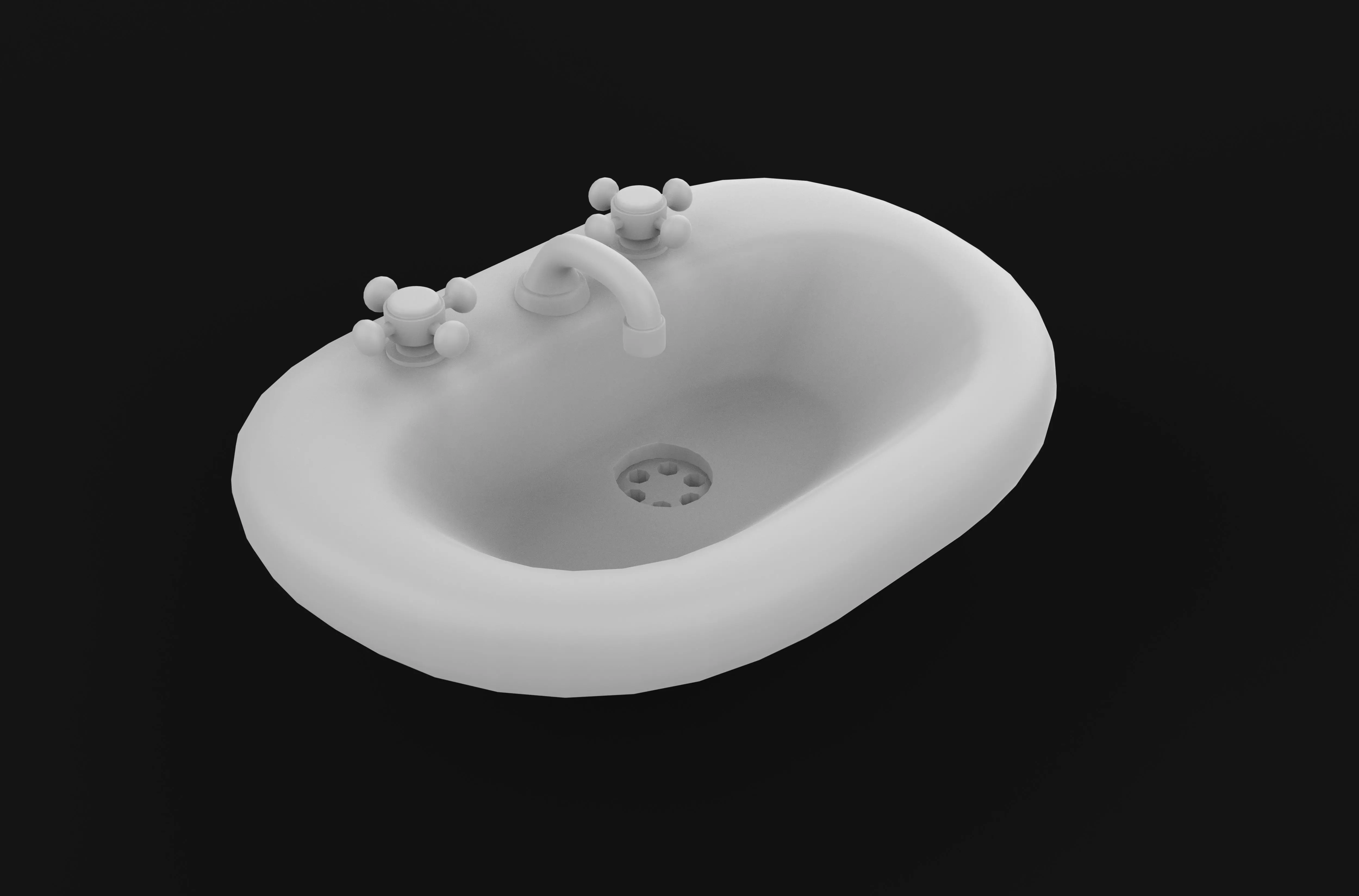 Retro washing sink 3D model_11