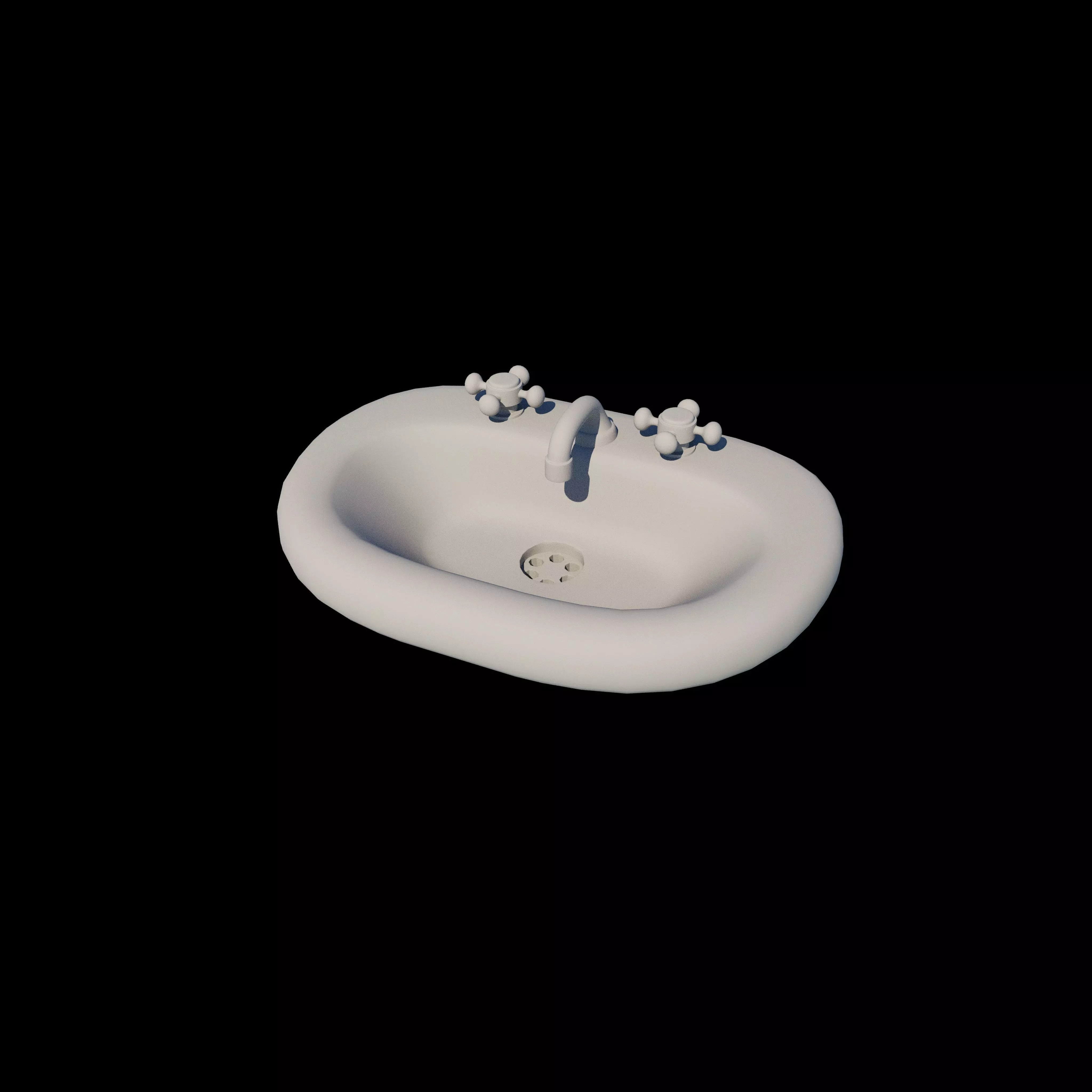 Retro washing sink 3D model_4