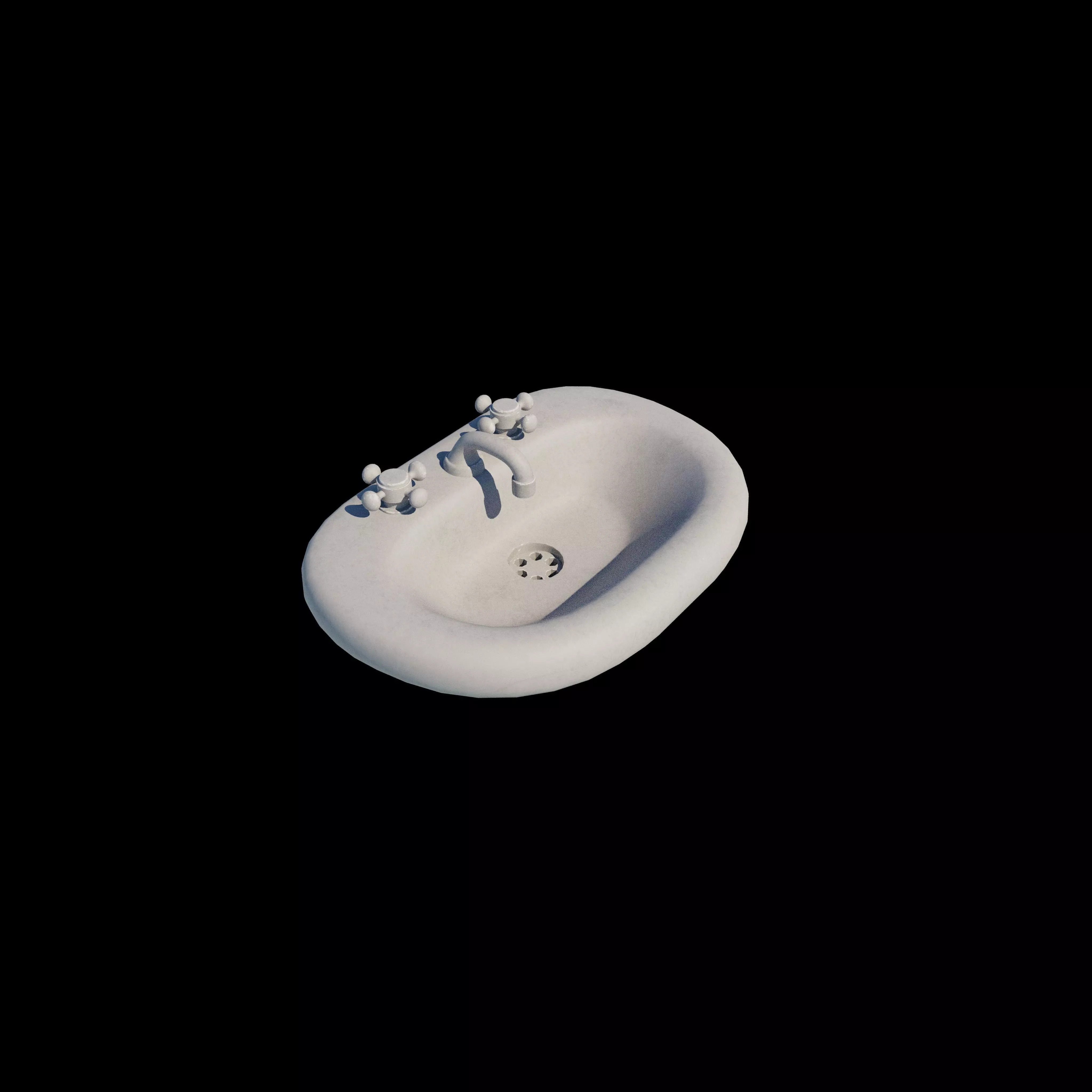 Retro washing sink 3D model_2