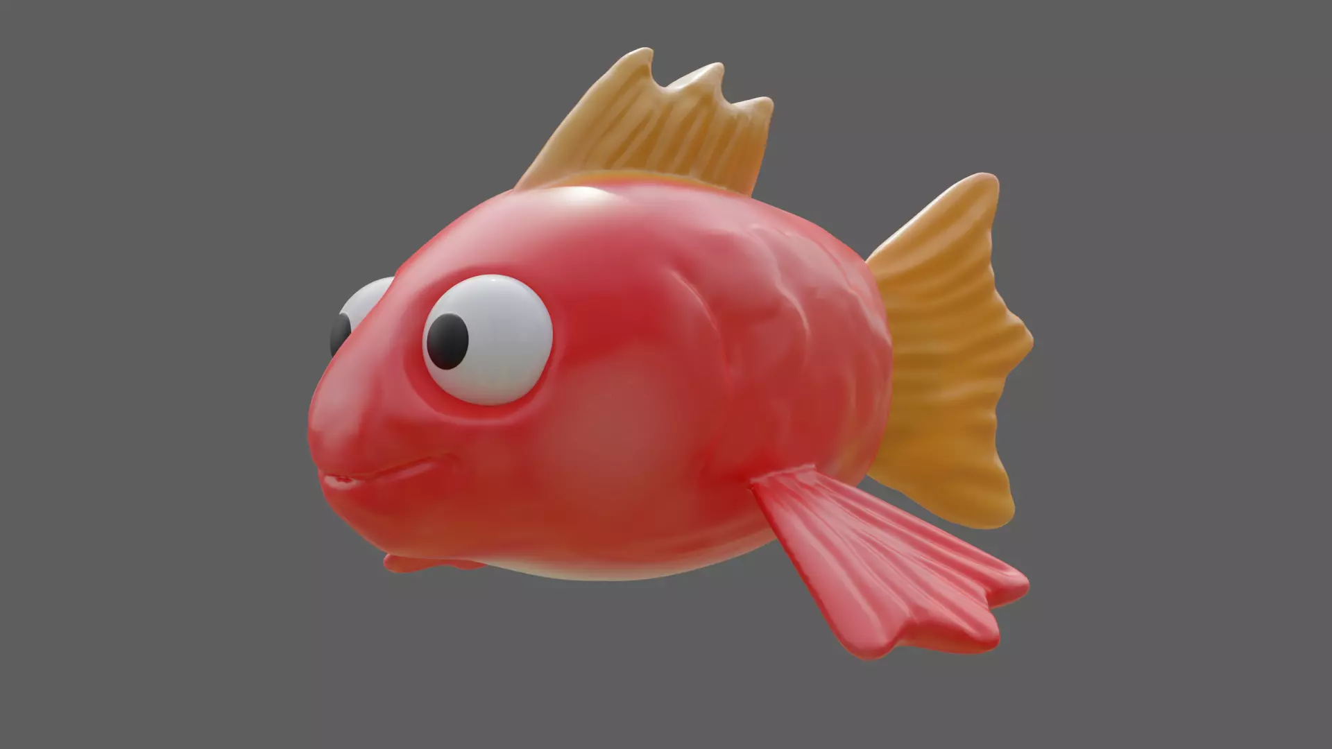 Cartony fish Free low-poly 3D model