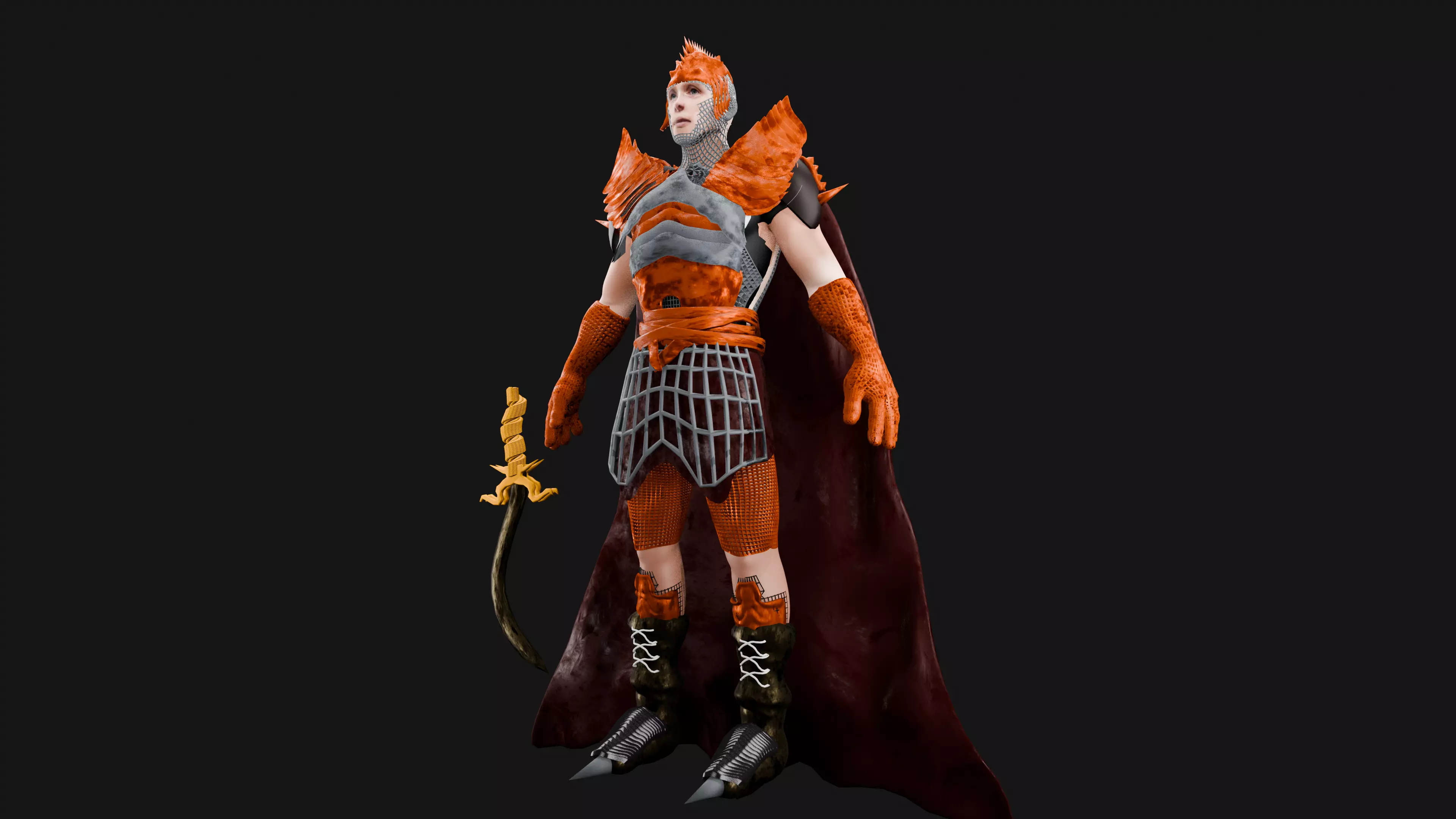 Medieval Soldier Armor 3D Model Realistic Low Poly Knight Outfit Low-poly 3D model_3