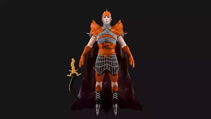 Medieval Soldier Armor 3D Model Realistic Low Poly Knight Outfit Low-poly 3D model