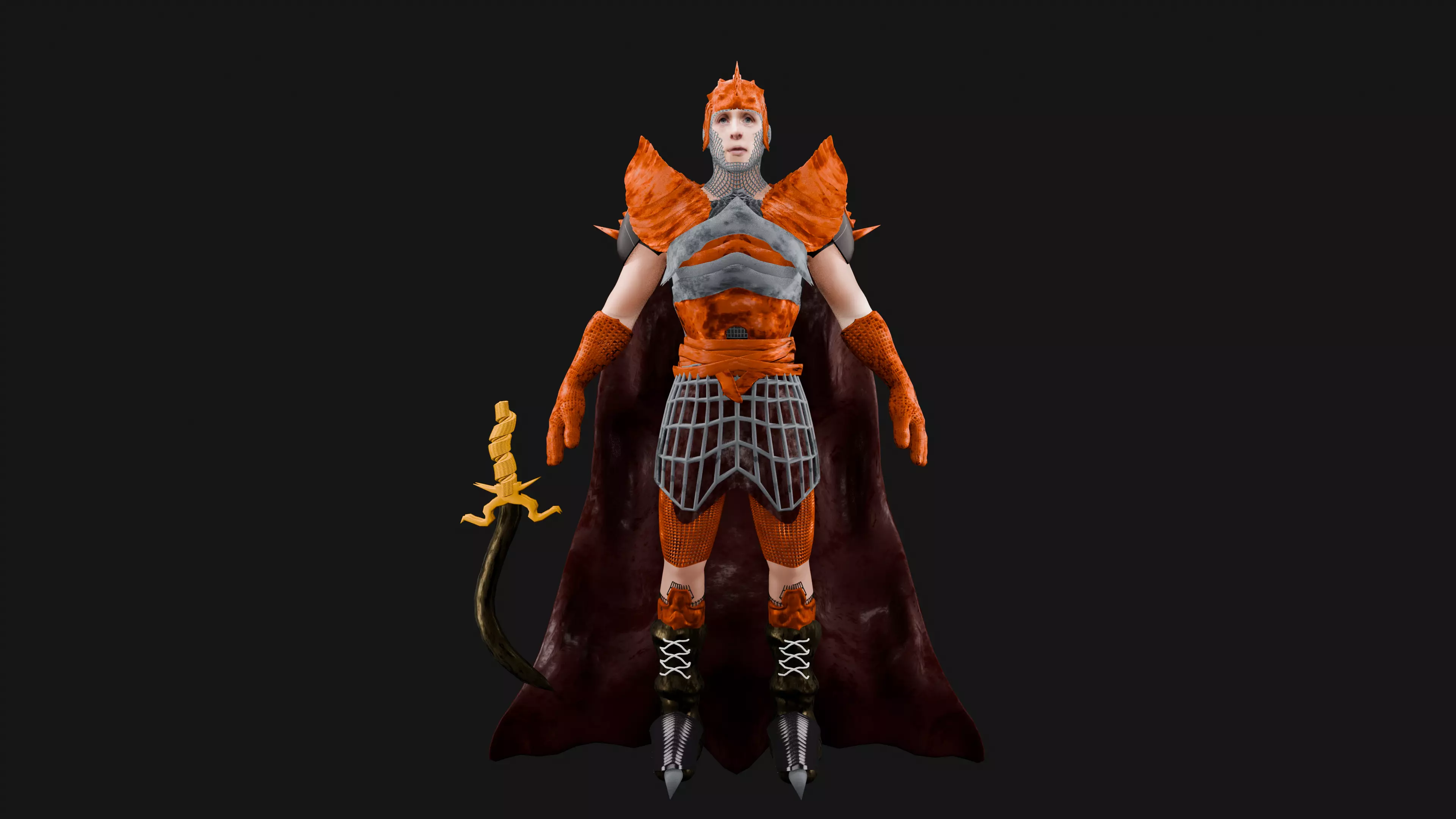 Medieval Soldier Armor 3D Model Realistic Low Poly Knight Outfit Low-poly 3D model_0