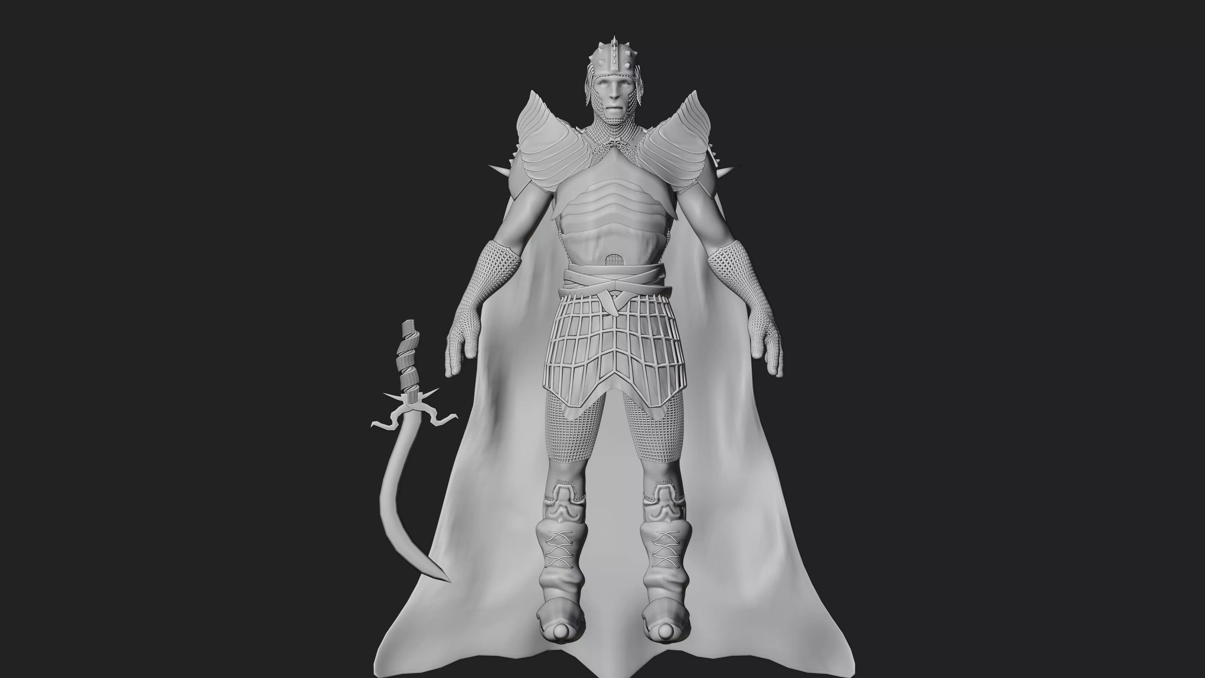 Medieval Soldier Armor 3D Model Realistic Low Poly Knight Outfit Low-poly 3D model_6