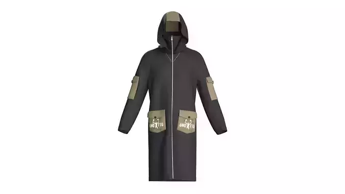 Men Long Jacket - Pocket Printed