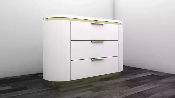 Modern Luxury Drawer Cabinet Gold And Copper Variants 3D Model