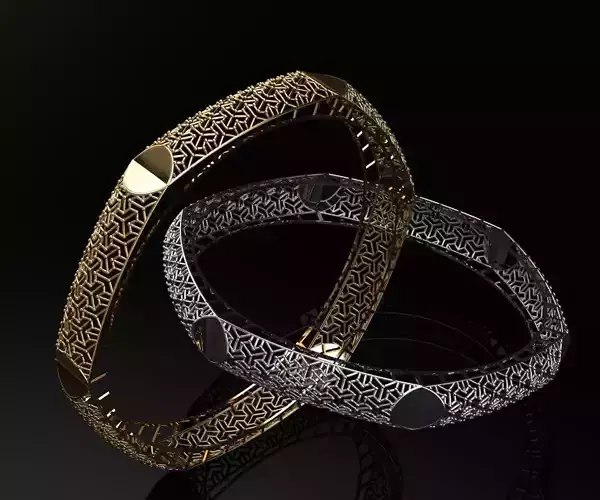 1237 Starburst Barrel Link Bangle 11gm