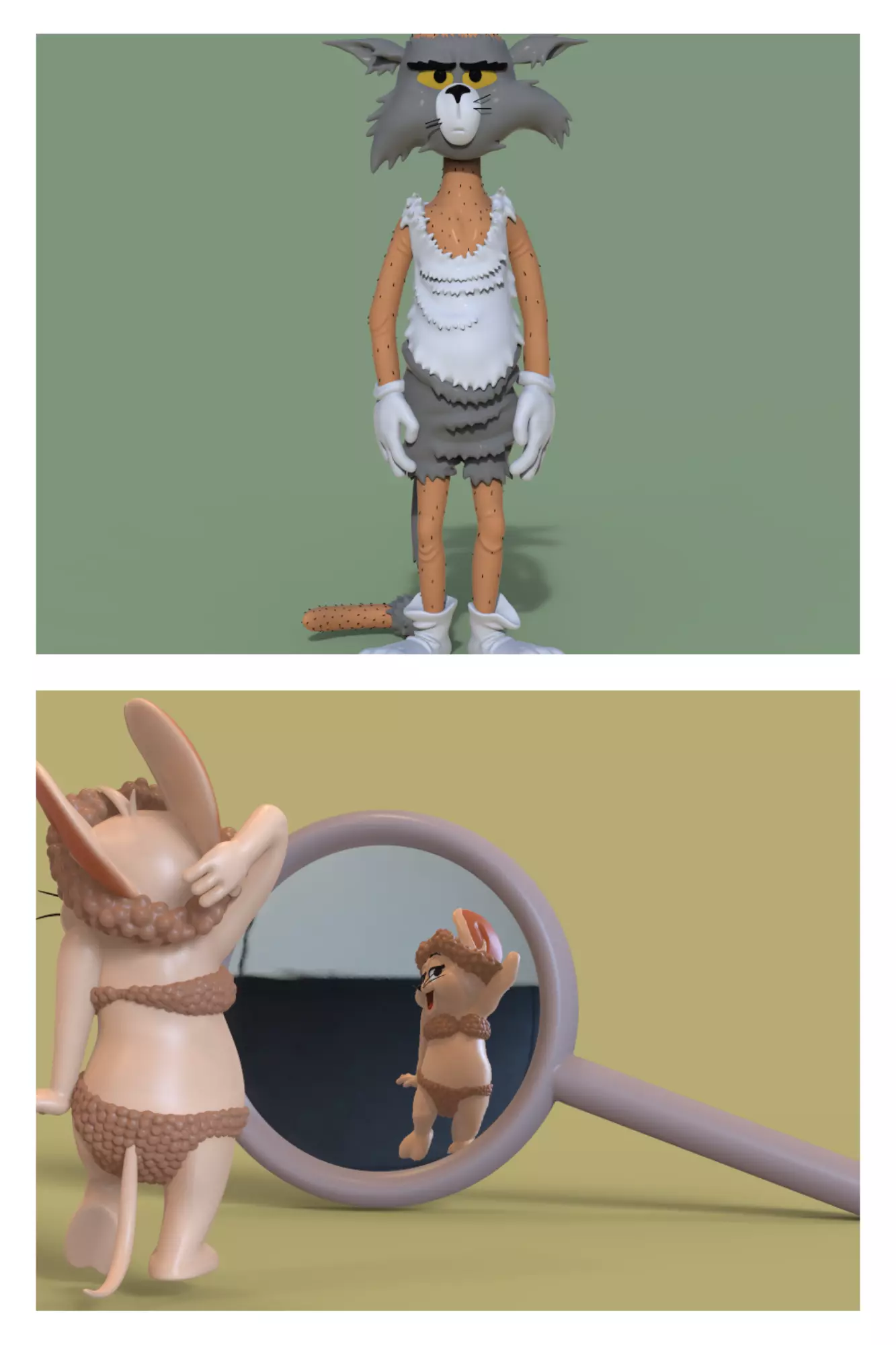 PACK TOM AND JERRY BALDIES-PARTS AND COMPLETE 3D print model_0