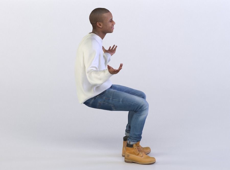 Christopher 0488 Man Sitting, Shrugging 3D model_3