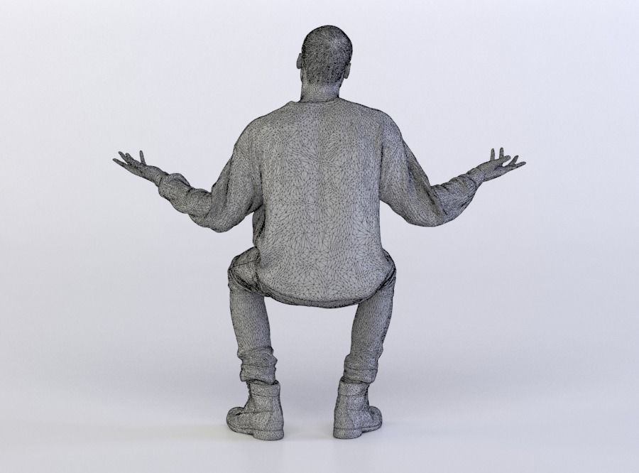 Christopher 0488 Man Sitting, Shrugging 3D model_6