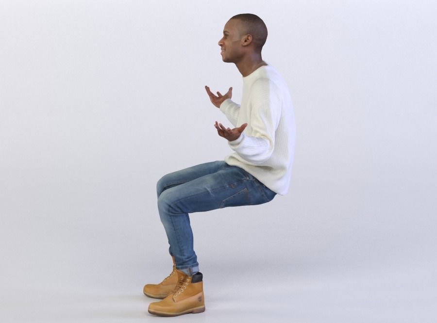 Christopher 0488 Man Sitting, Shrugging 3D model_1