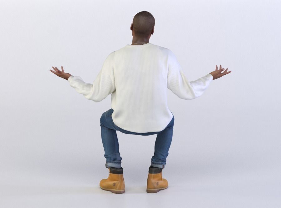 Christopher 0488 Man Sitting, Shrugging 3D model_2