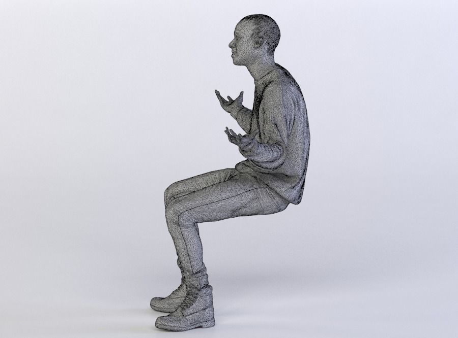 Christopher 0488 Man Sitting, Shrugging 3D model_5