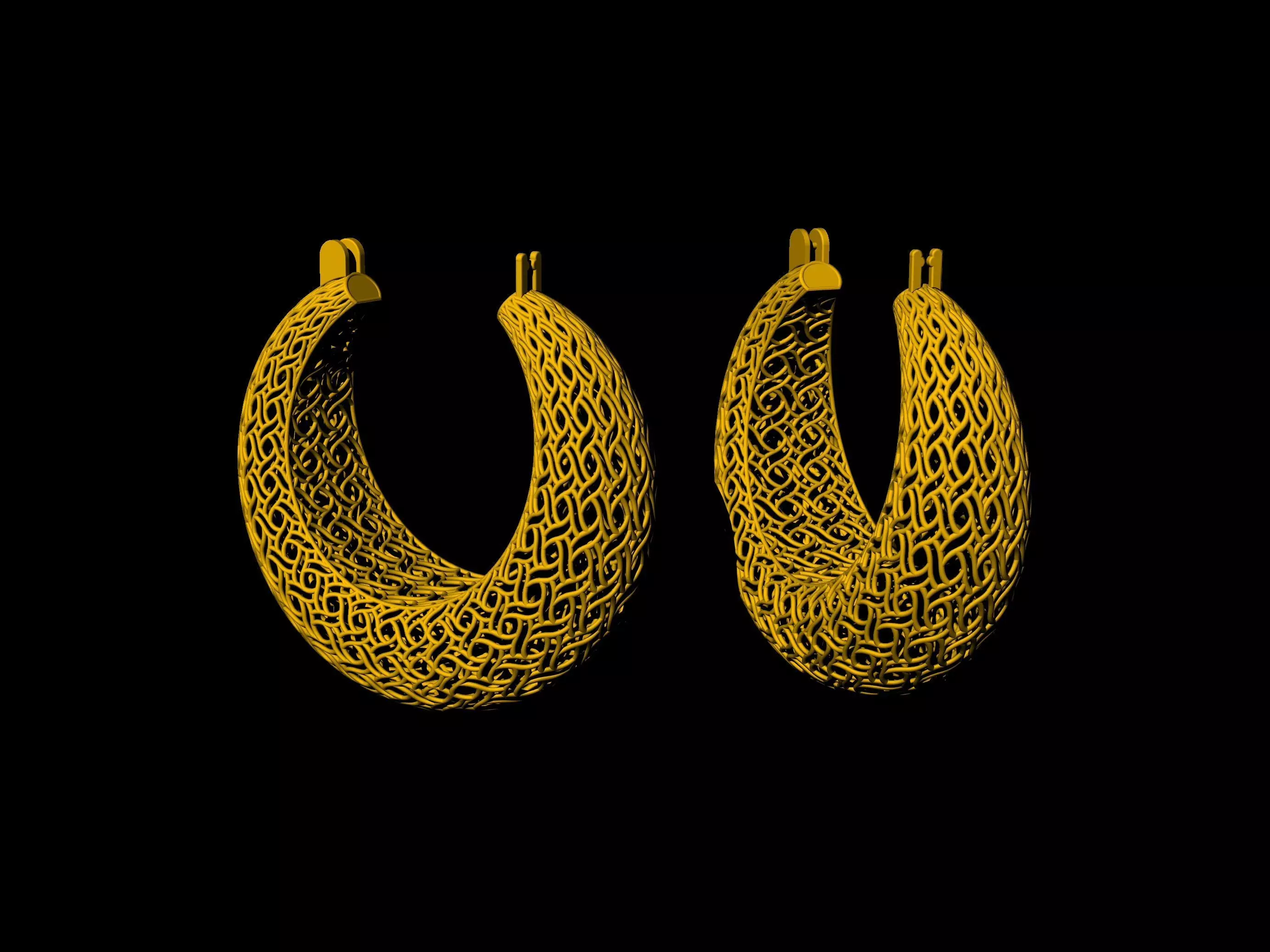 Huggie Hinge Earring 3D print model_0