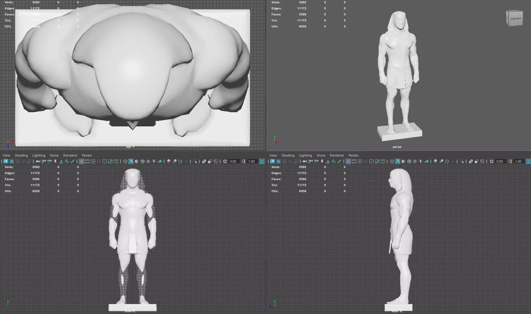 Pharaoh Sculpture AAA Low-Poly Game-Ready Model PBR Low-poly 3D model_9