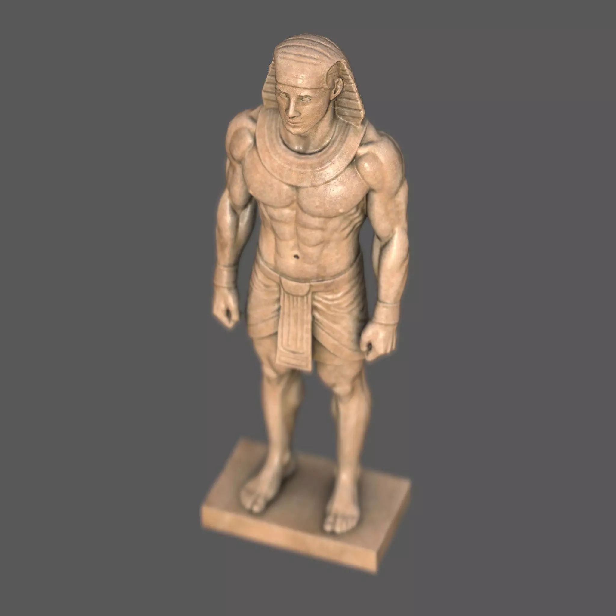 Pharaoh Sculpture AAA Low-Poly Game-Ready Model PBR Low-poly 3D model_2