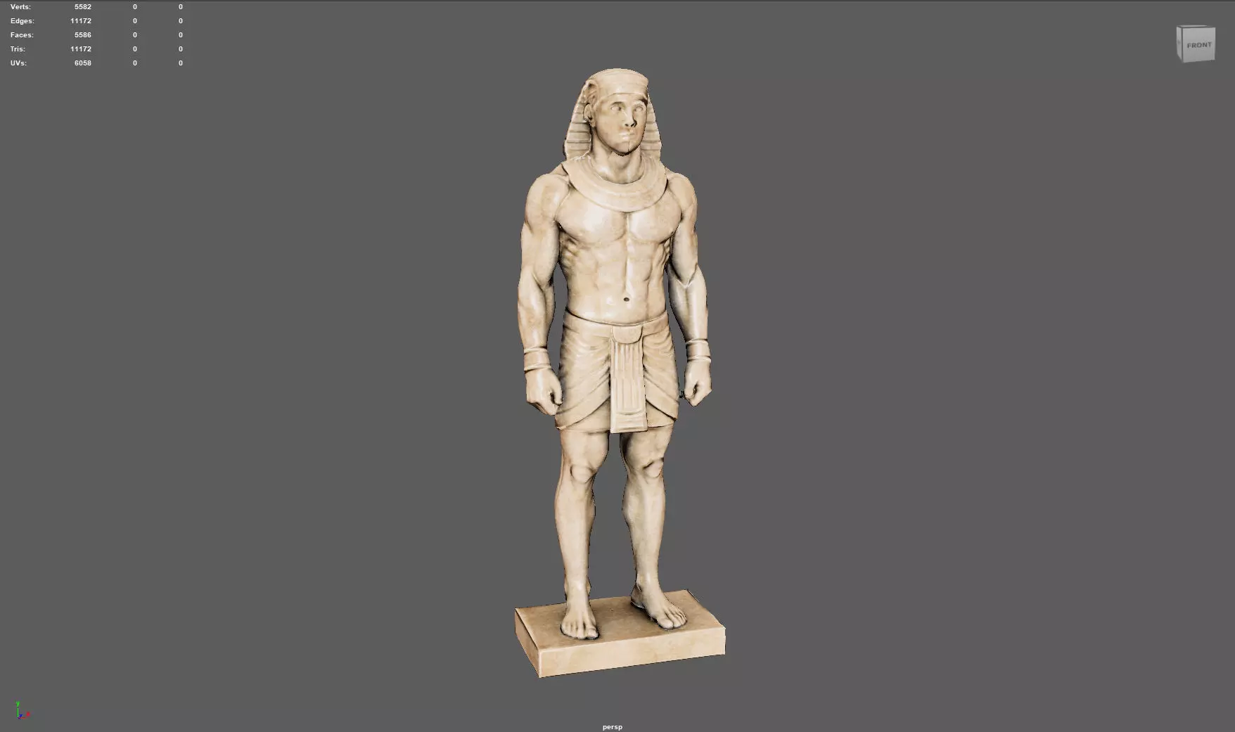 Pharaoh Sculpture AAA Low-Poly Game-Ready Model PBR Low-poly 3D model_5