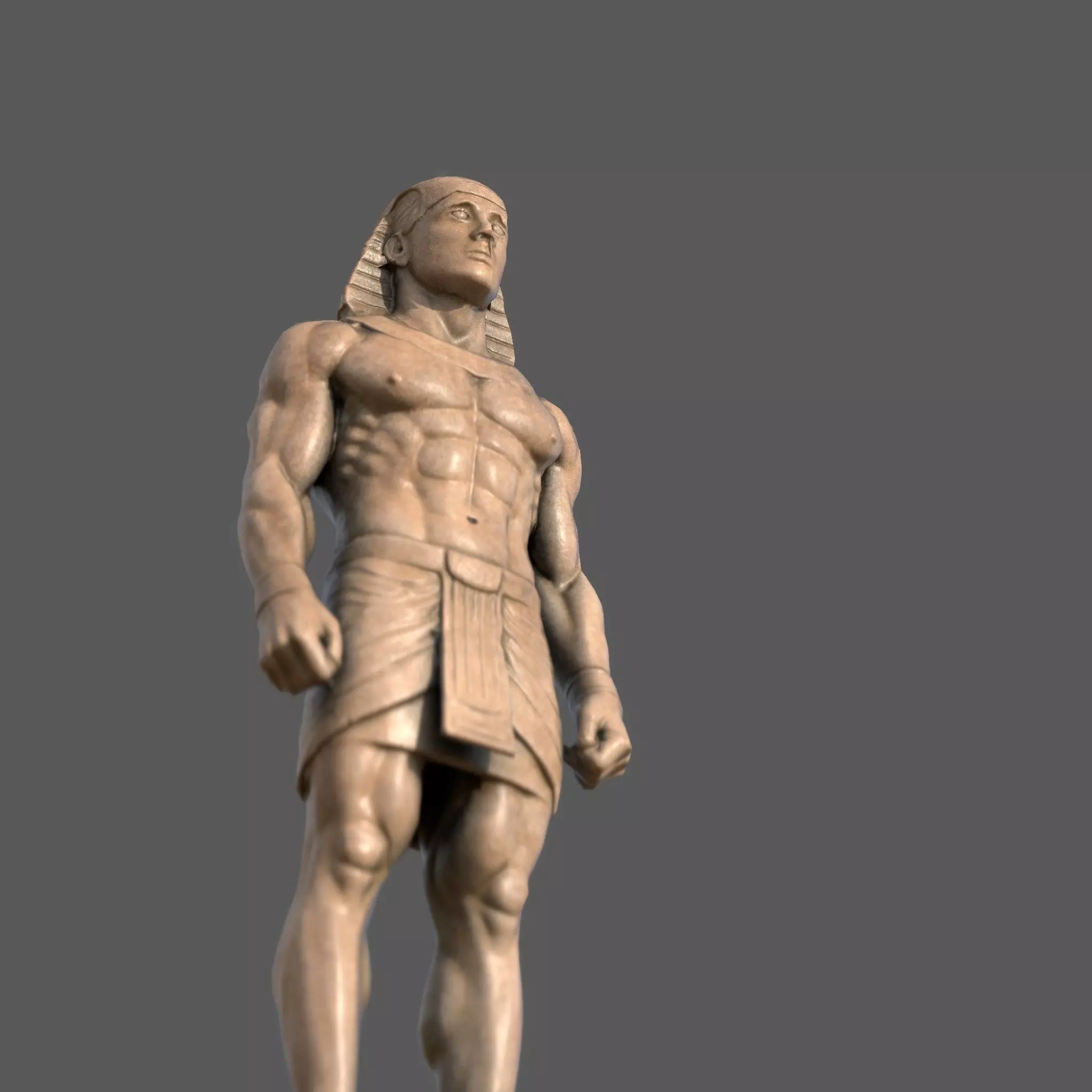 Pharaoh Sculpture AAA Low-Poly Game-Ready Model PBR Low-poly 3D model_3