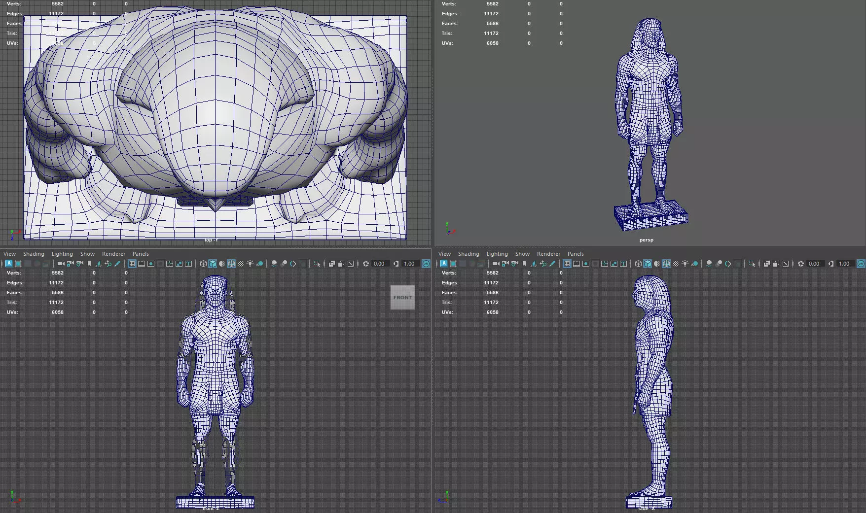 Pharaoh Sculpture AAA Low-Poly Game-Ready Model PBR Low-poly 3D model_10