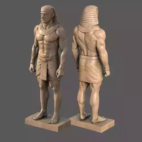 Pharaoh Sculpture AAA Low-Poly Game-Ready Model PBR 